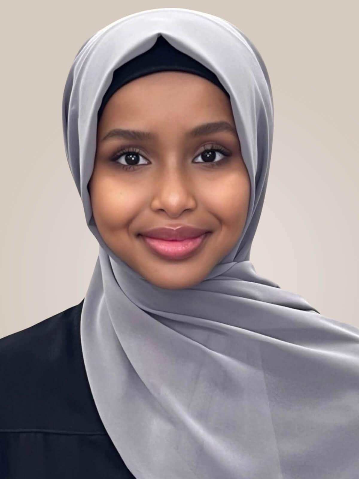 Luxury Chiffon Hijab-Fossil Grey