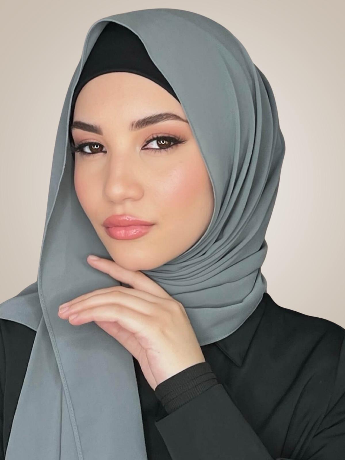 Classic Chiffon Hijab-Charcoal