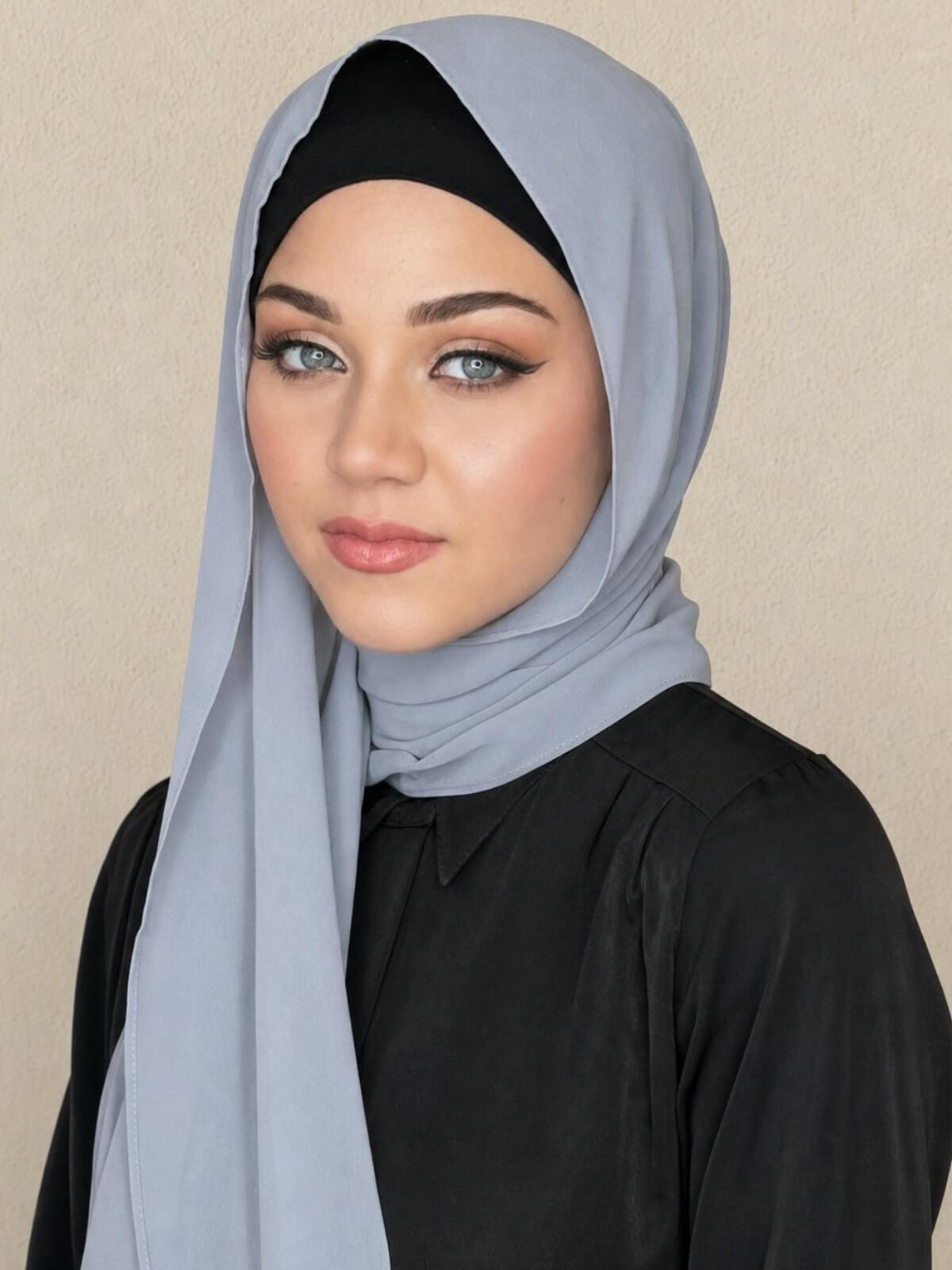 Luxury Chiffon Hijab-Smoke Grey
