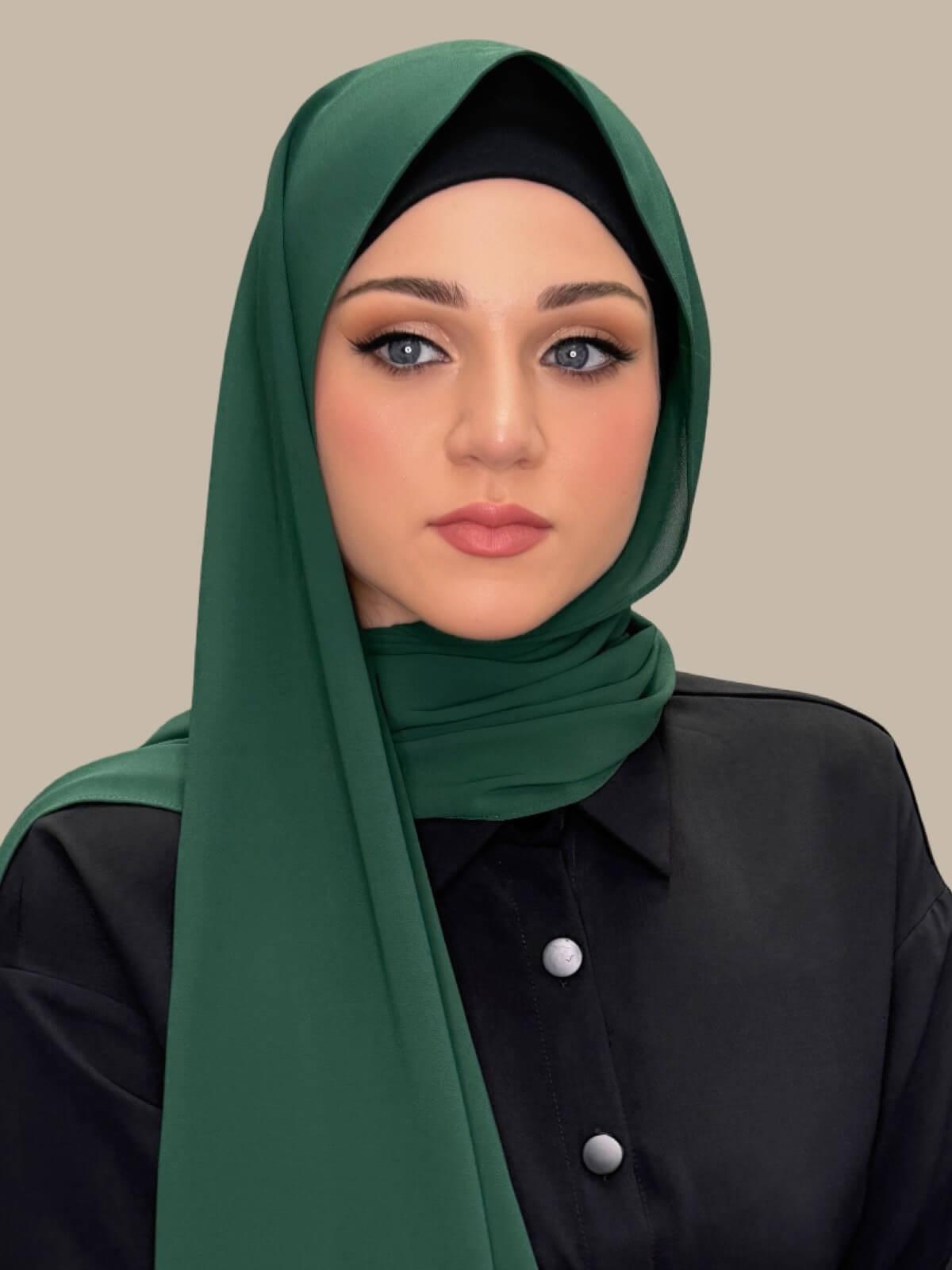 Classic Chiffon Hijab-Forrest Green