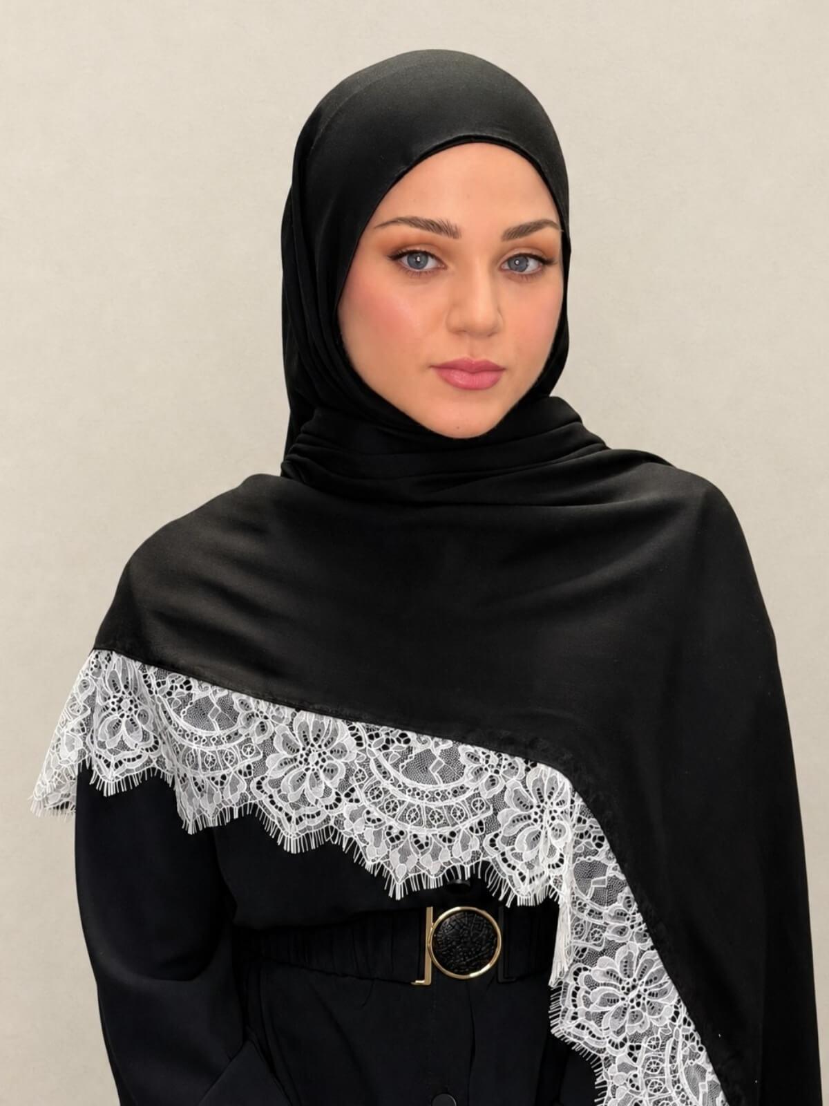 Lace Cotton Modal Hijab-Afterglow
