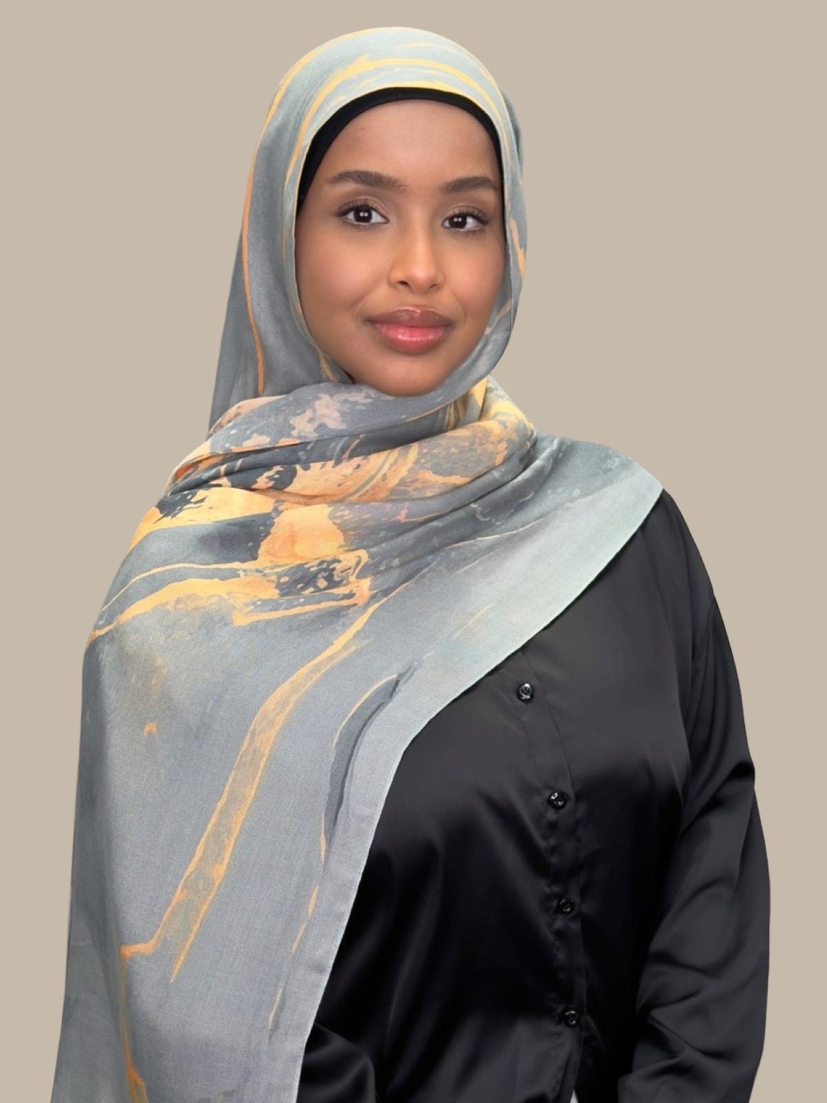 Print Modal Hijab-Vienna Grey