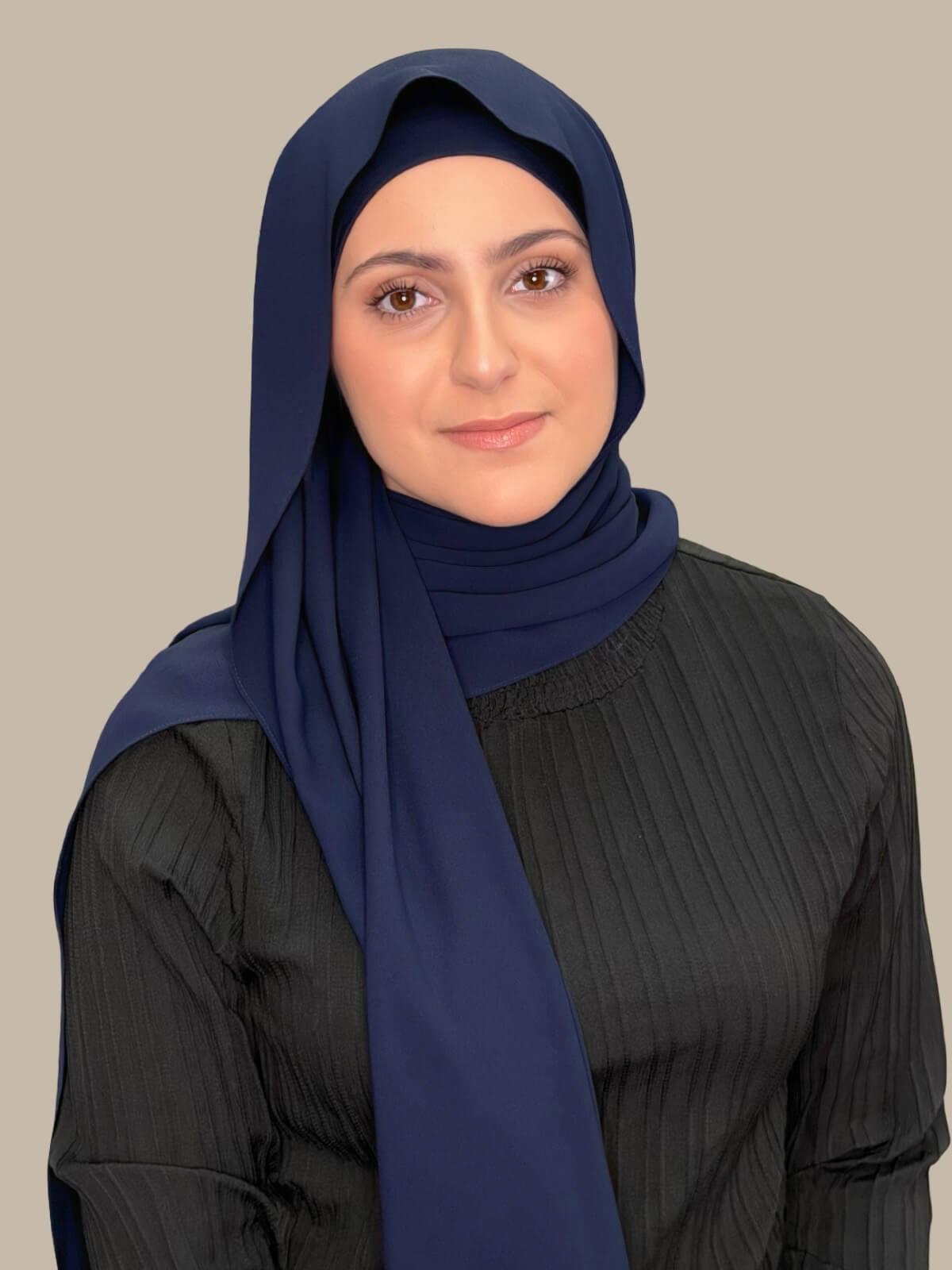 Modish Girl Matching Chiffon Hijab Set-Dark Slate