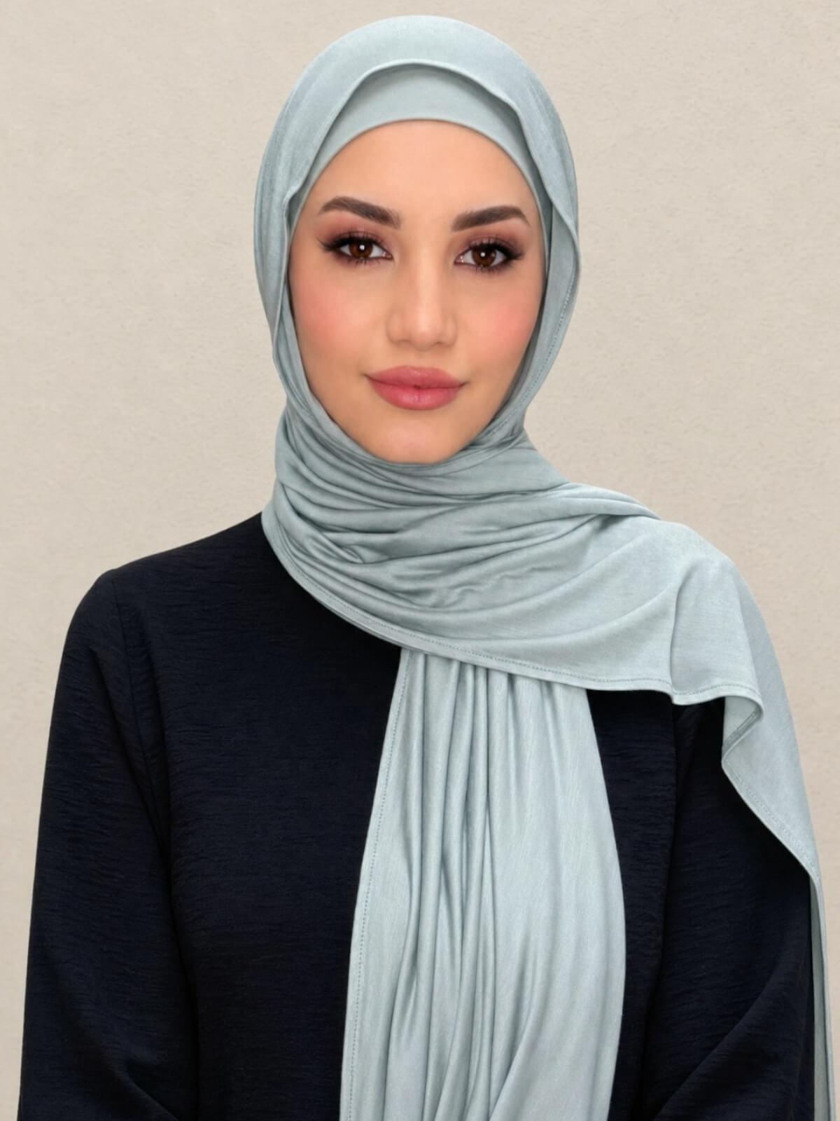 Premium Jersey Hijab-Stone Green