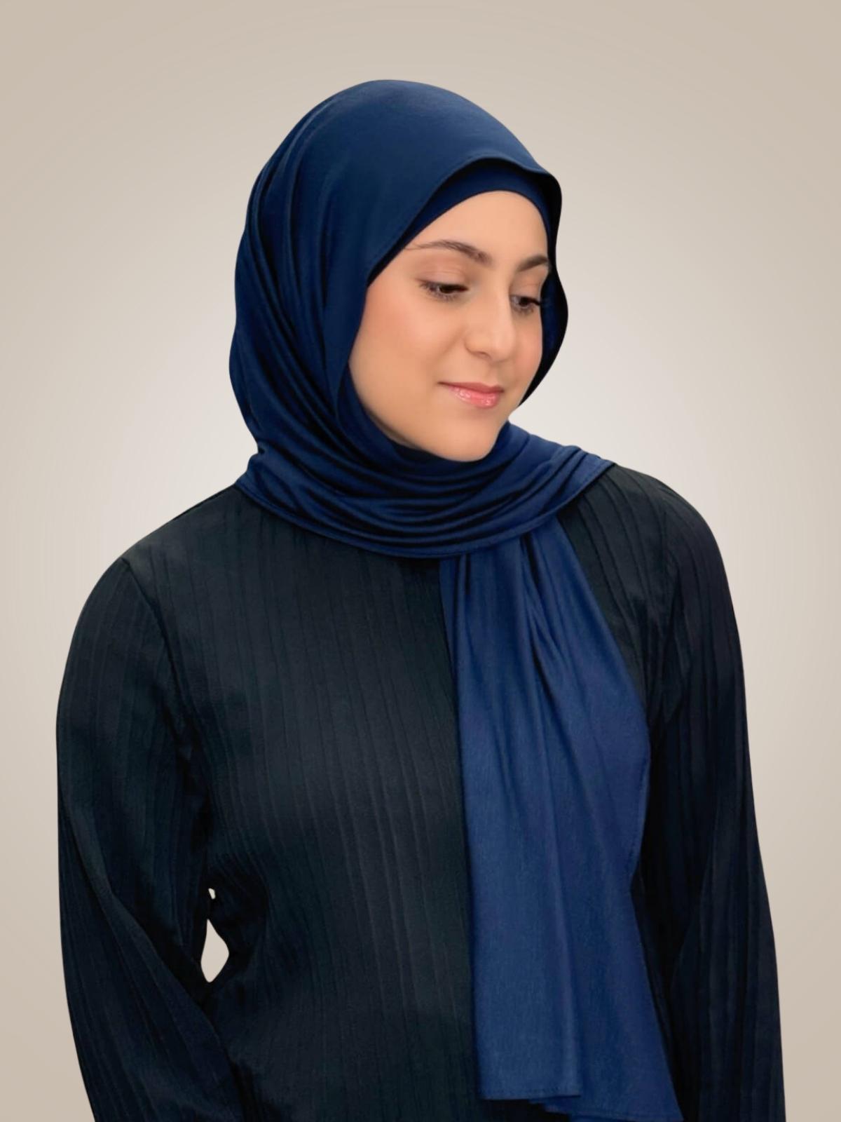 Modish Girl Premium Jersey Hijab-Navy