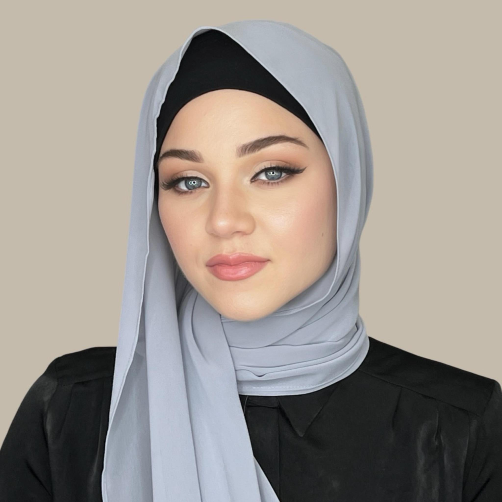 Luxury Chiffon Hijab-Smoke Grey