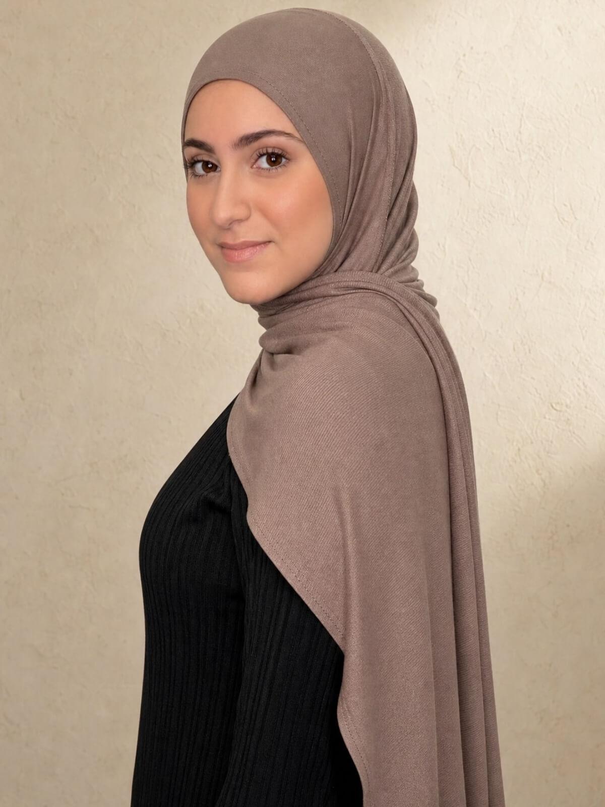 Modish Girl Pre-Sewn Jersey Hijab-Truffle