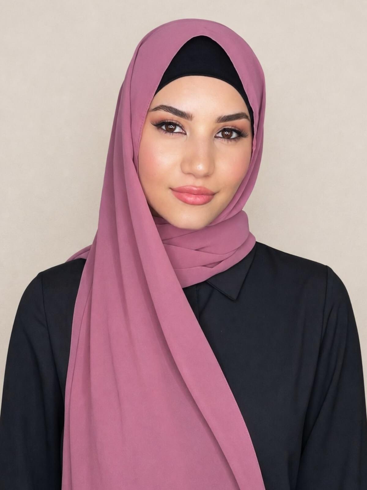 Luxury Chiffon Hijab-Pale Rose