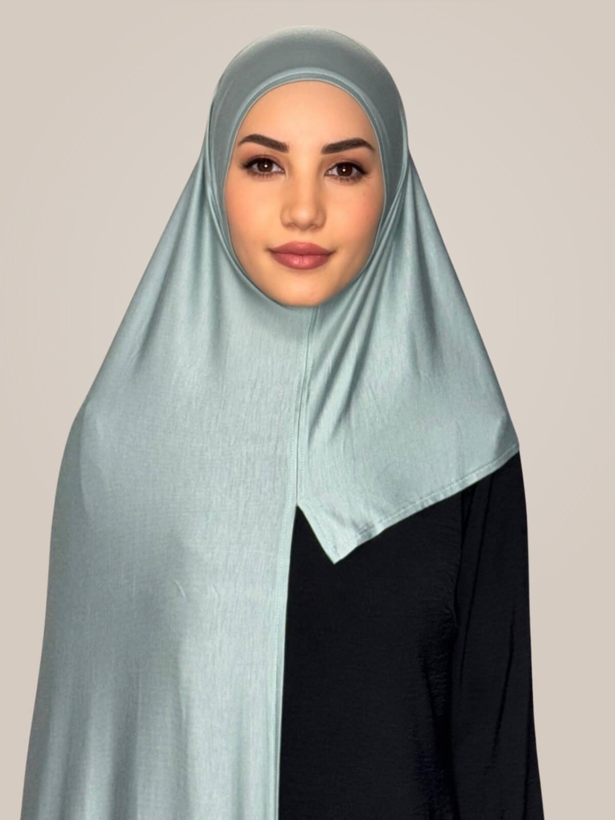 Pre-Sewn Jersey Hijab-Pale Cyan