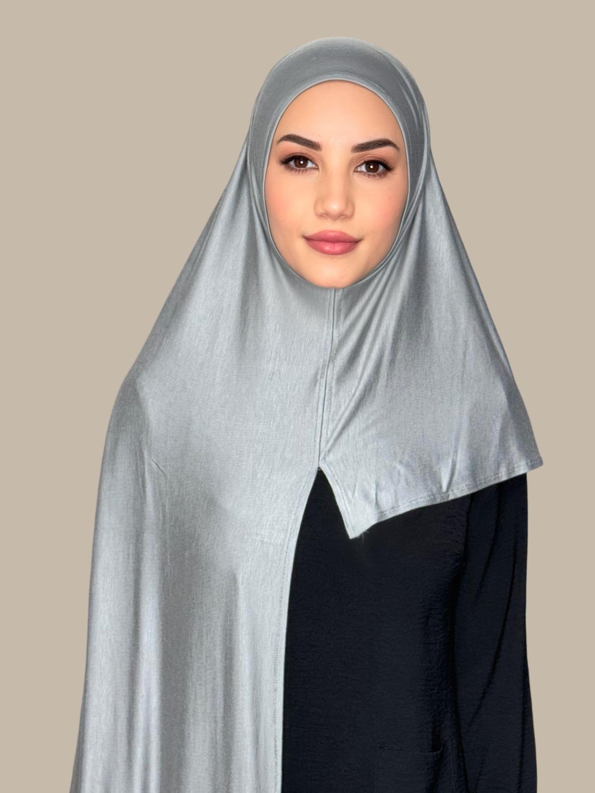 Pre-Sewn Jersey Hijab-Chic Grey