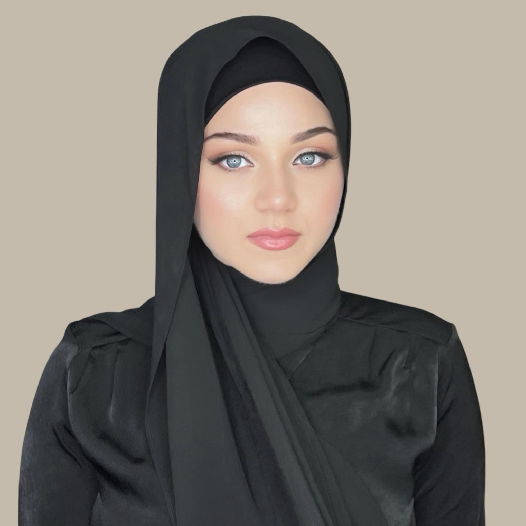 Luxury Chiffon Hijab-Black