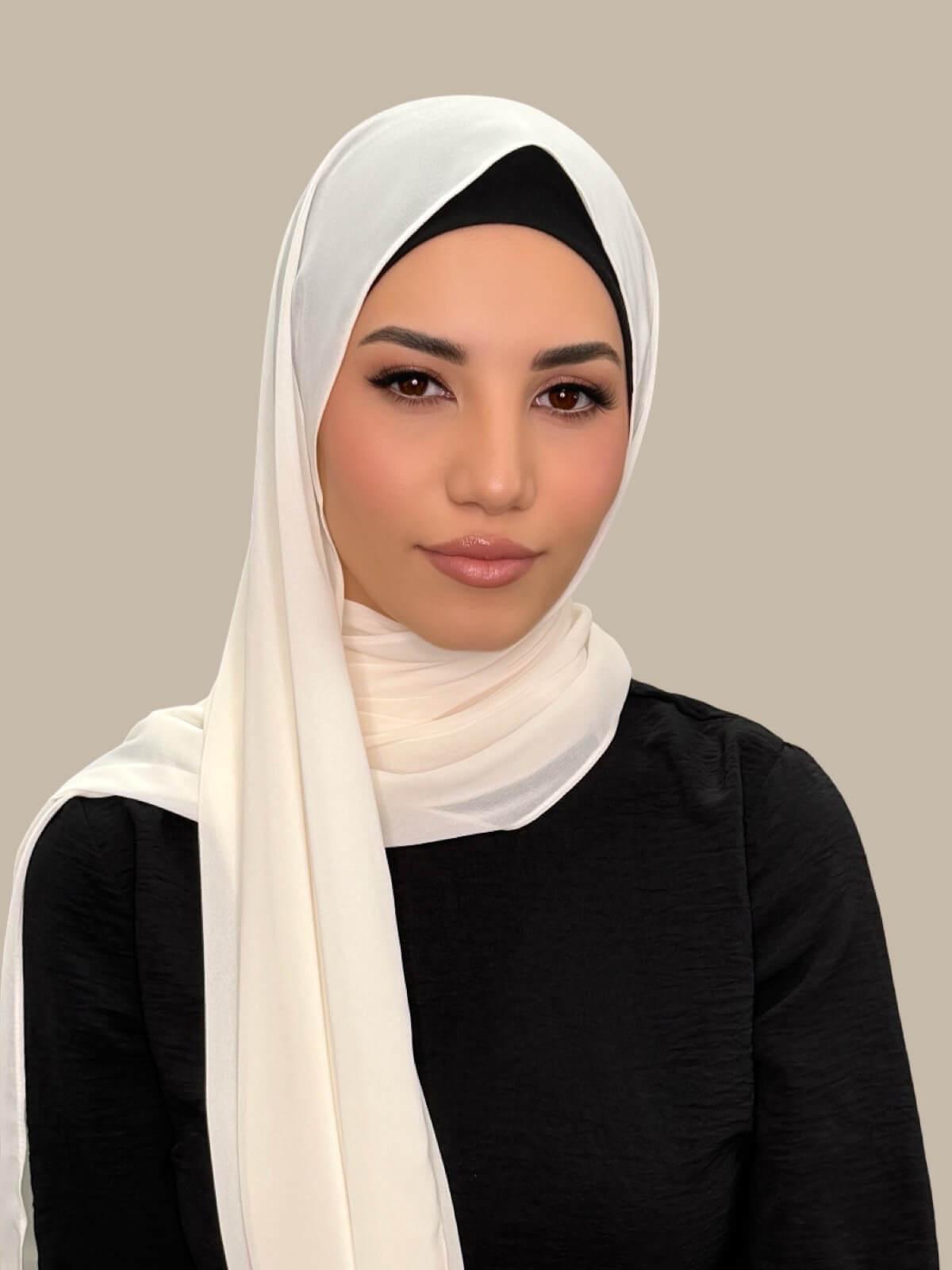 Luxury Chiffon Hijab-Buttermilk