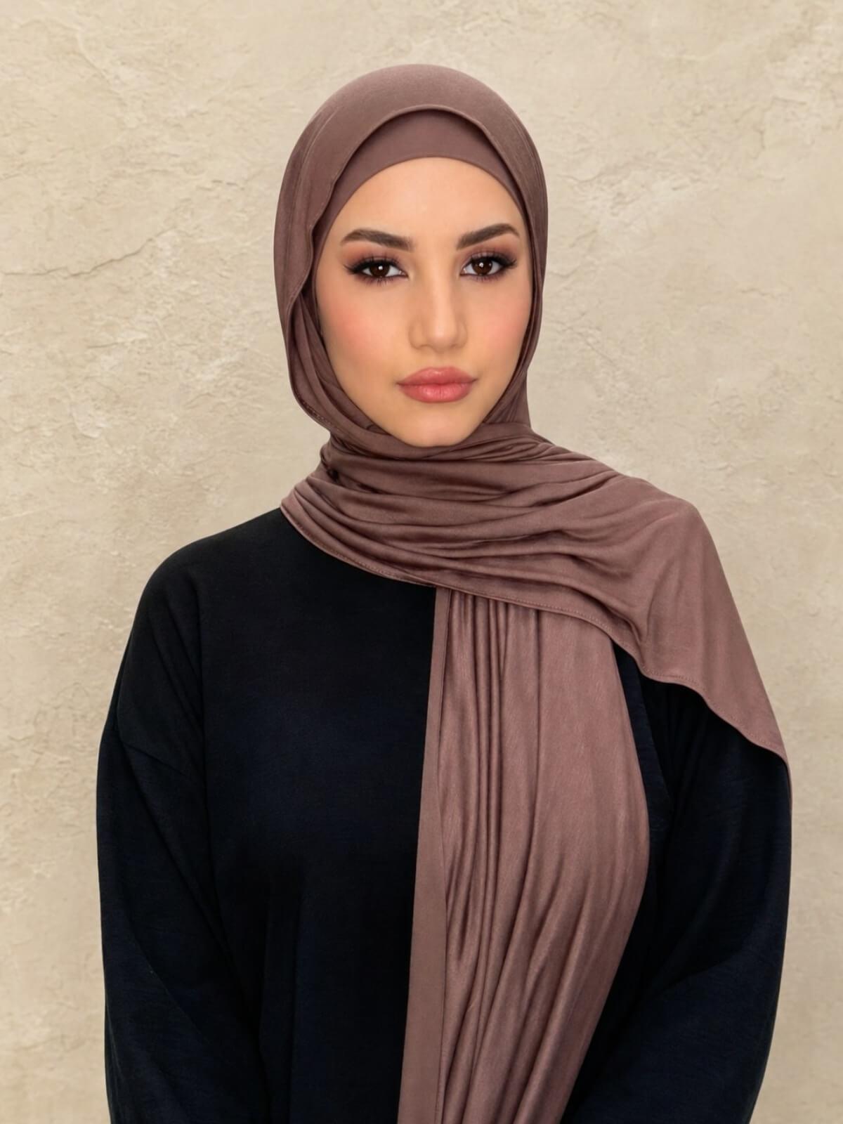 Premium Jersey Hijab- Mocha Brown