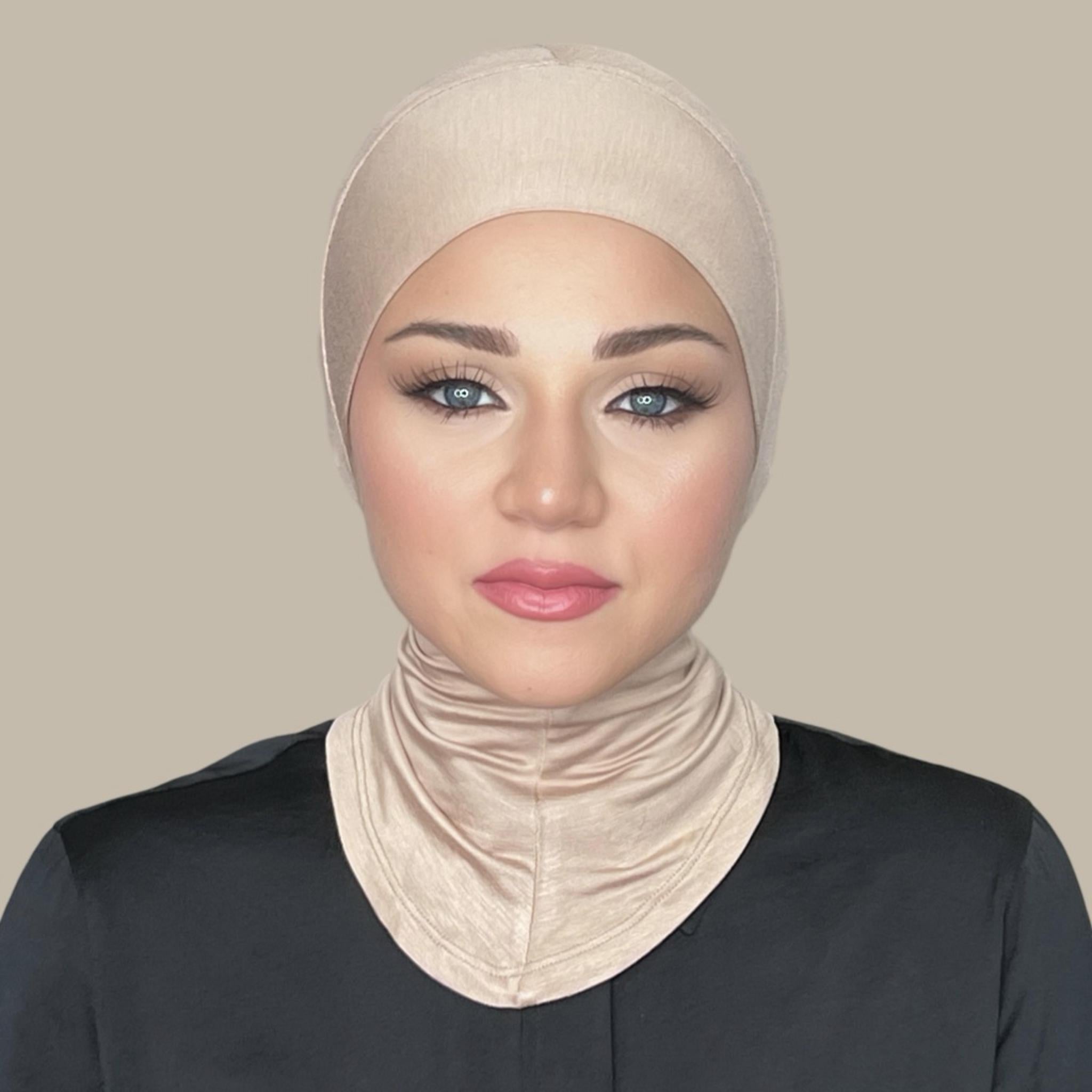 Premium Jersey Full Coverage Underscarf-Warm Taupe