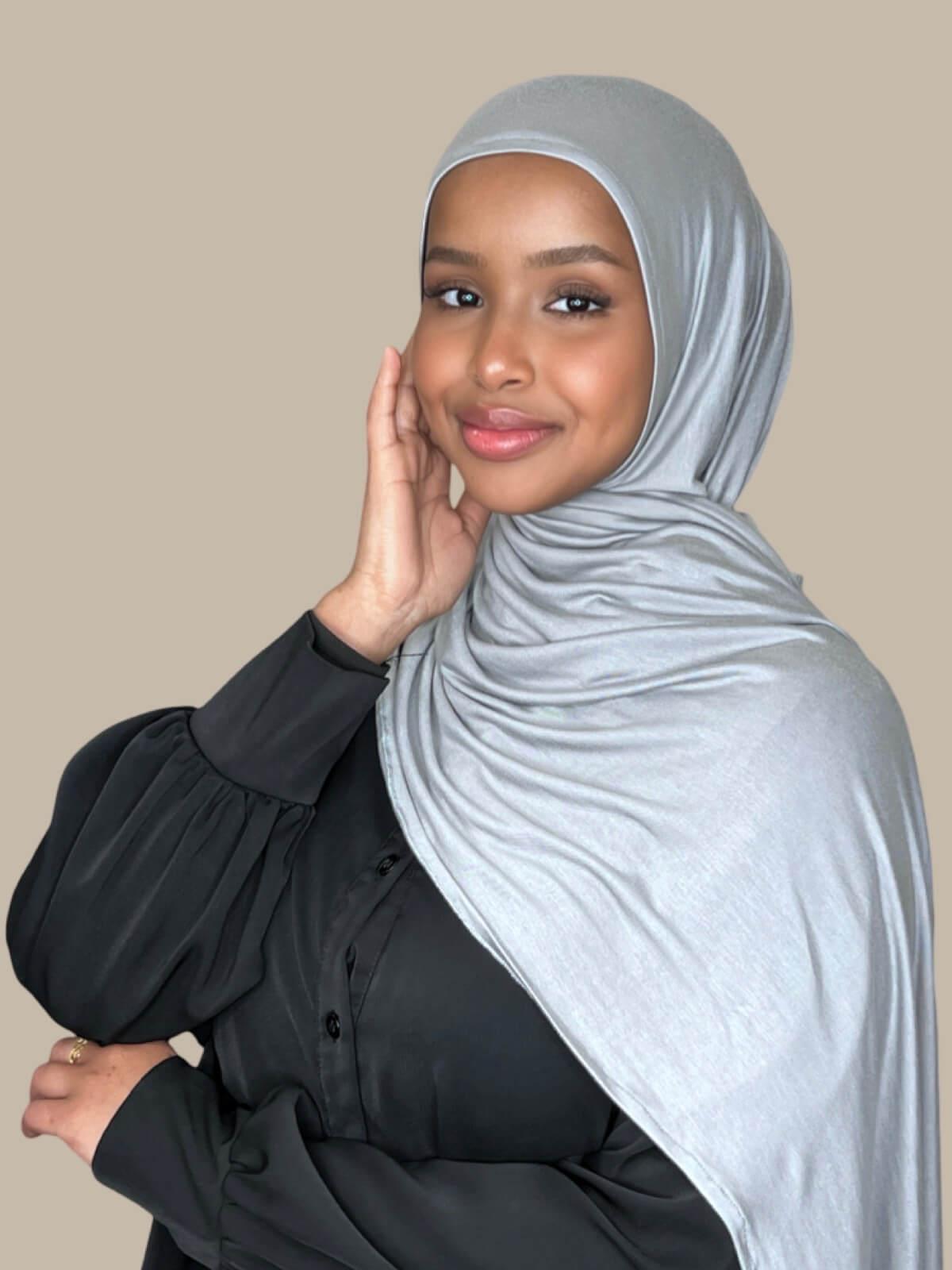 Pre-Sewn Jersey Hijab-Chic Grey