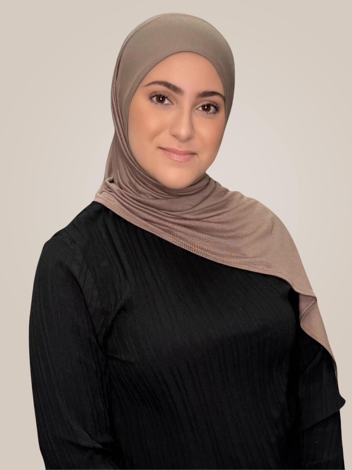 Modish Girl Pre-Sewn Jersey Hijab-Truffle