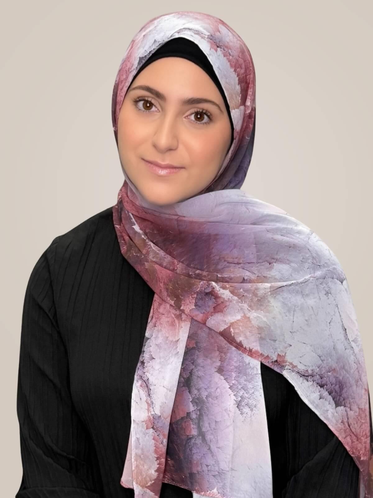 Modish Girl Printed Chiffon Hijab- Muted Mirage
