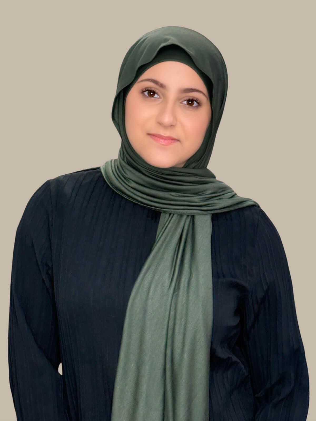 Modish Girl Premium Jersey hijab-Army Green