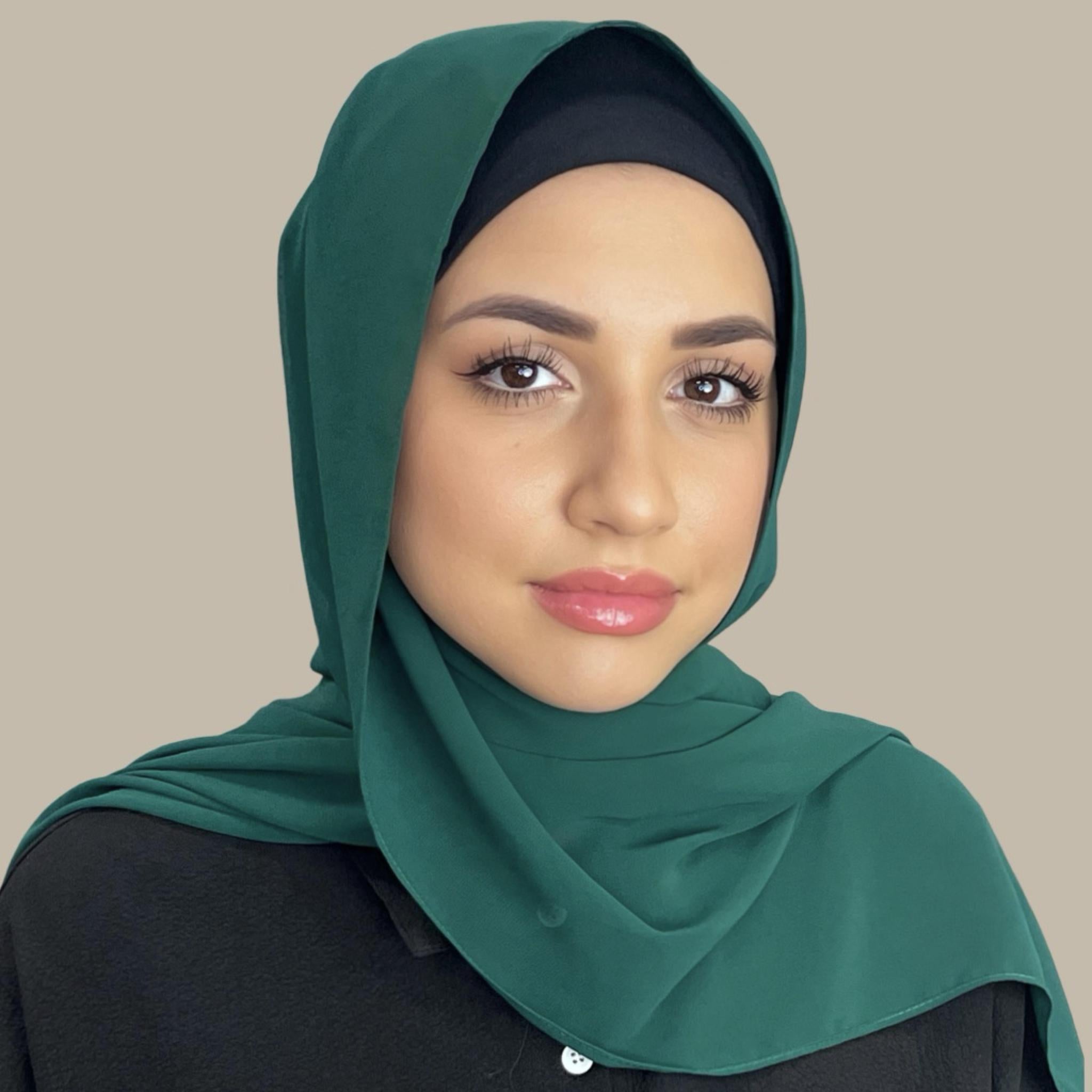 Luxury Chiffon Hijab-Forrest Green - Modish Hijab