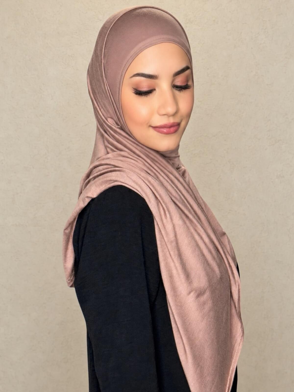 Pre-Sewn Jersey Hijab-Pale Taupe