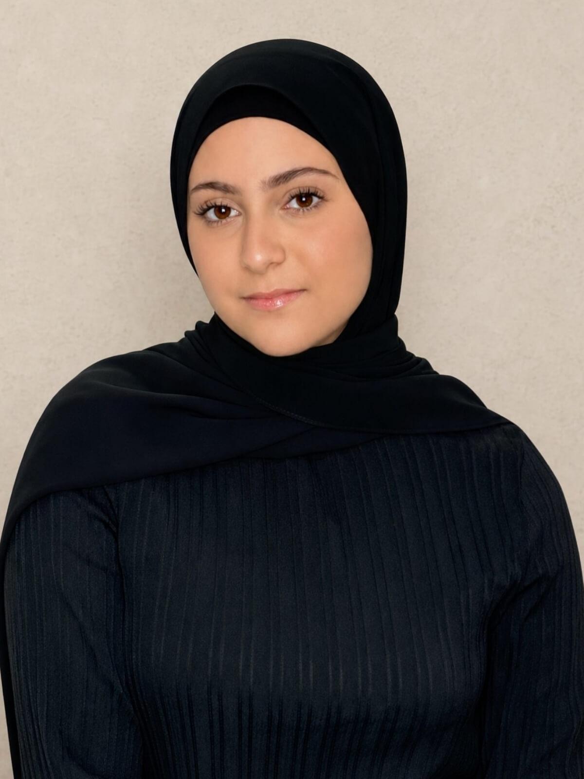 Modish Girl Luxury Chiffon Hijab-Black