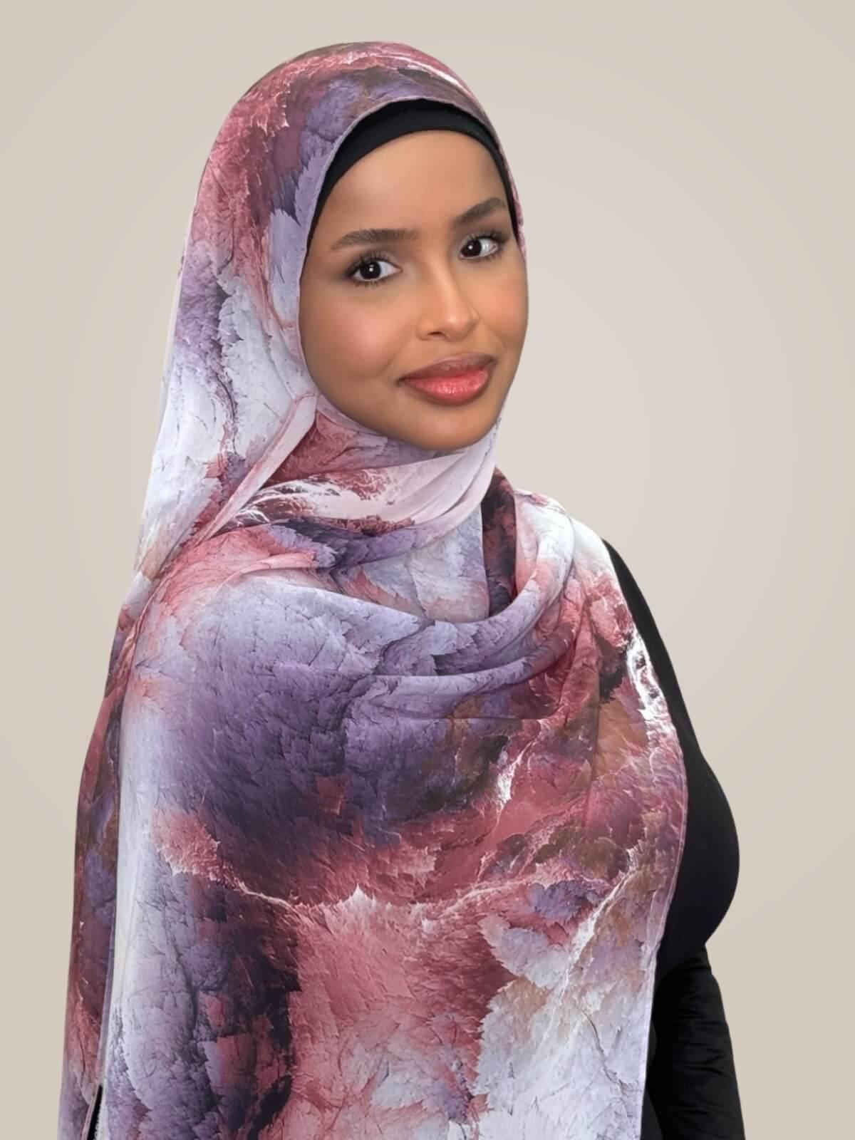 Printed Chiffon Hijab-Muted Mirage