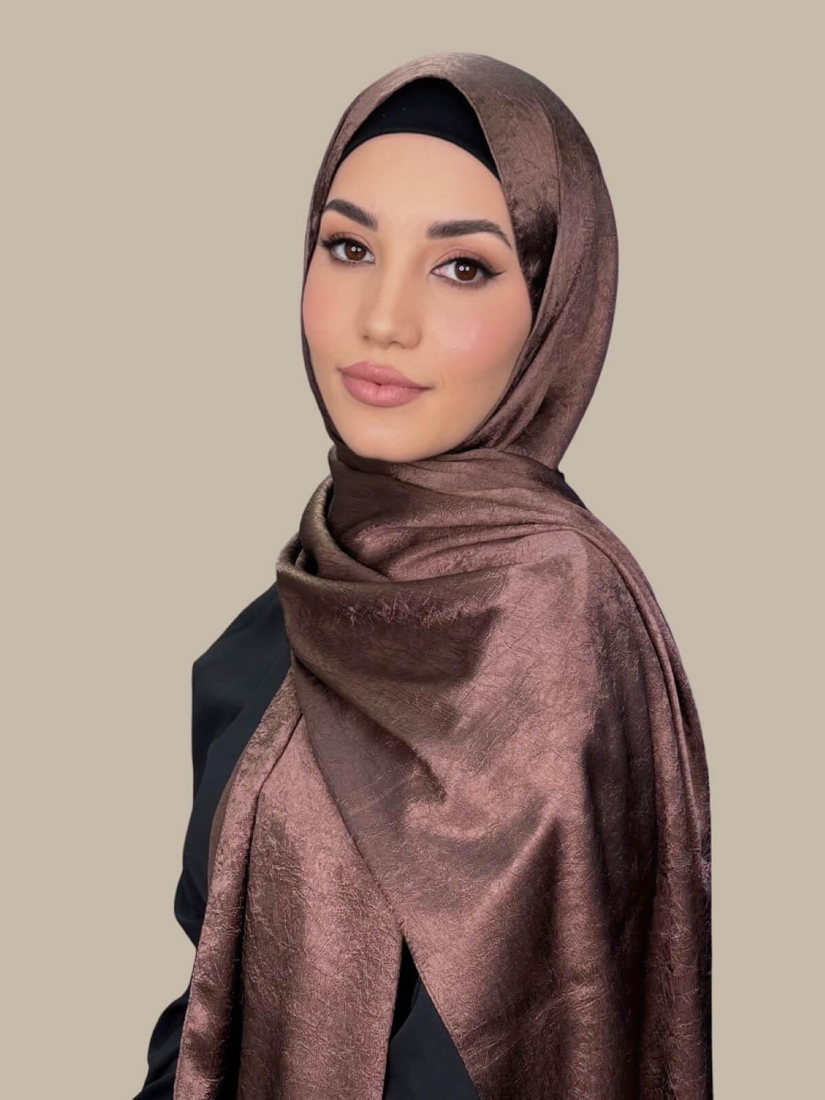 Classic Satin Hijab-Cocoa Dusk