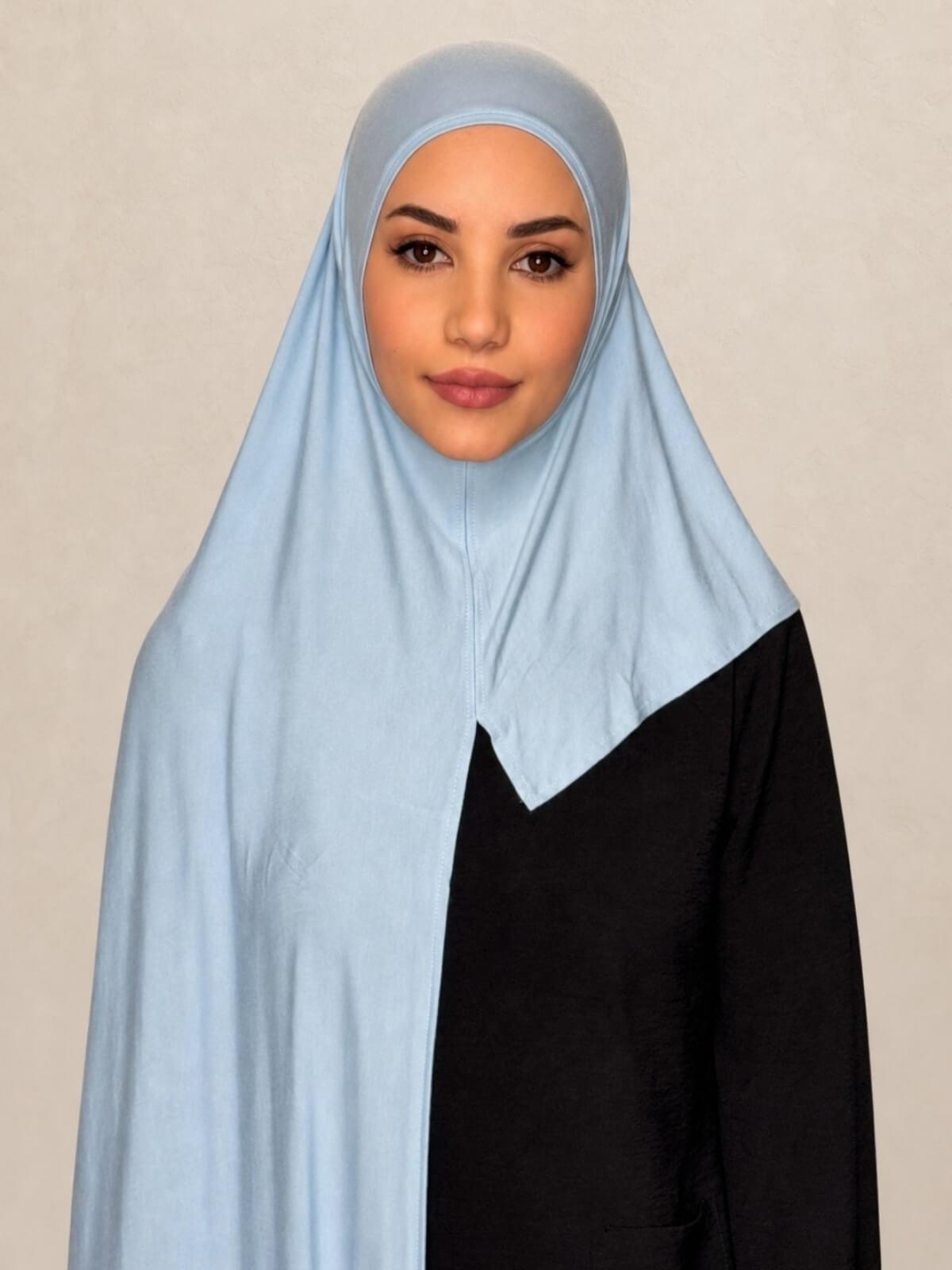 Pre-Sewn Jersey Hijab-Baby Blue