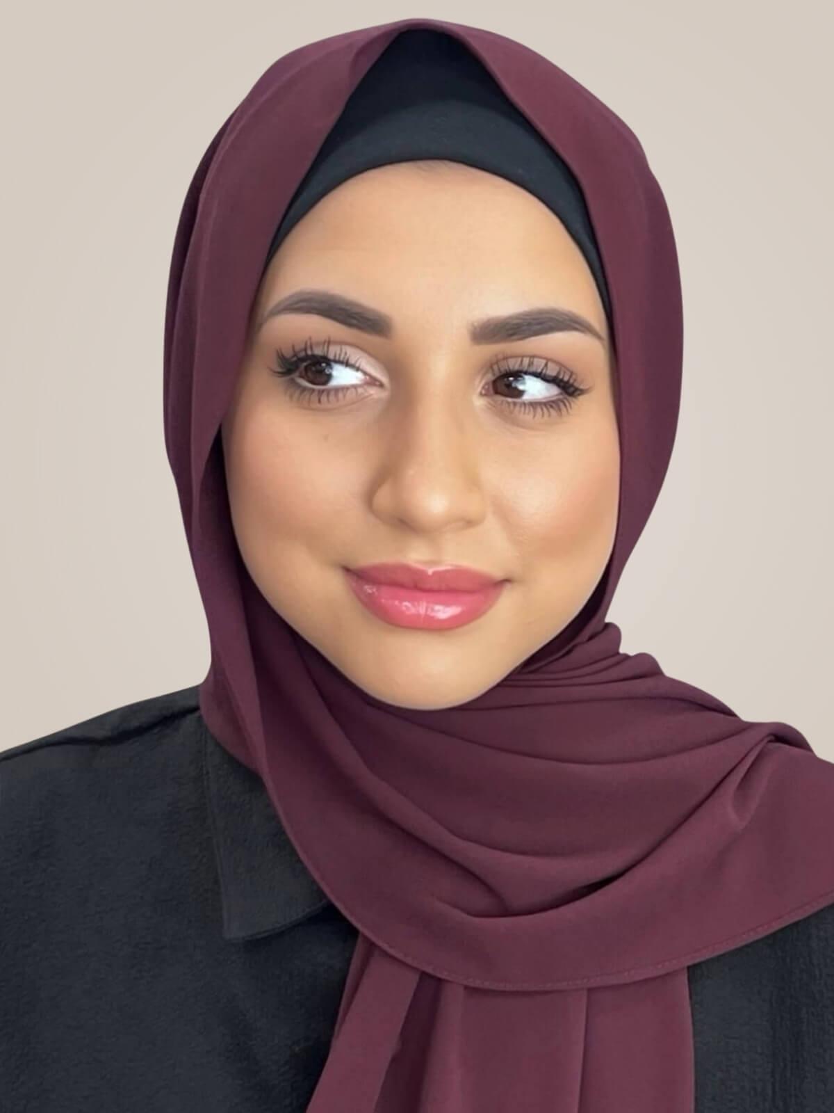 Classic Chiffon Hijab-Dark Mulberry