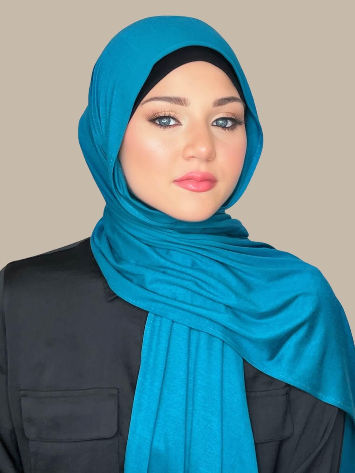 Classic Jersey Hijab-Peacock