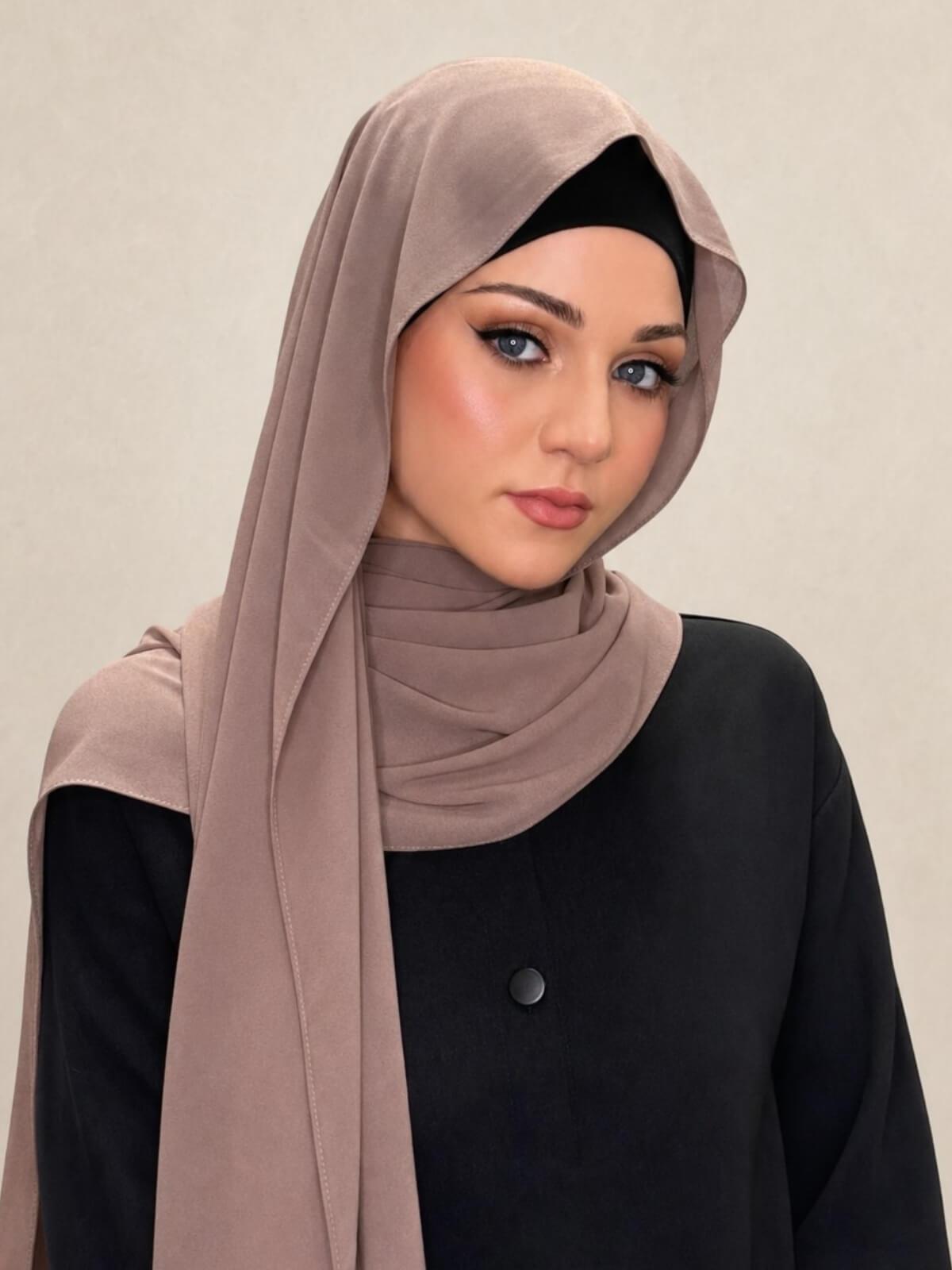 Classic Chiffon Hijab-Chestnut Brown