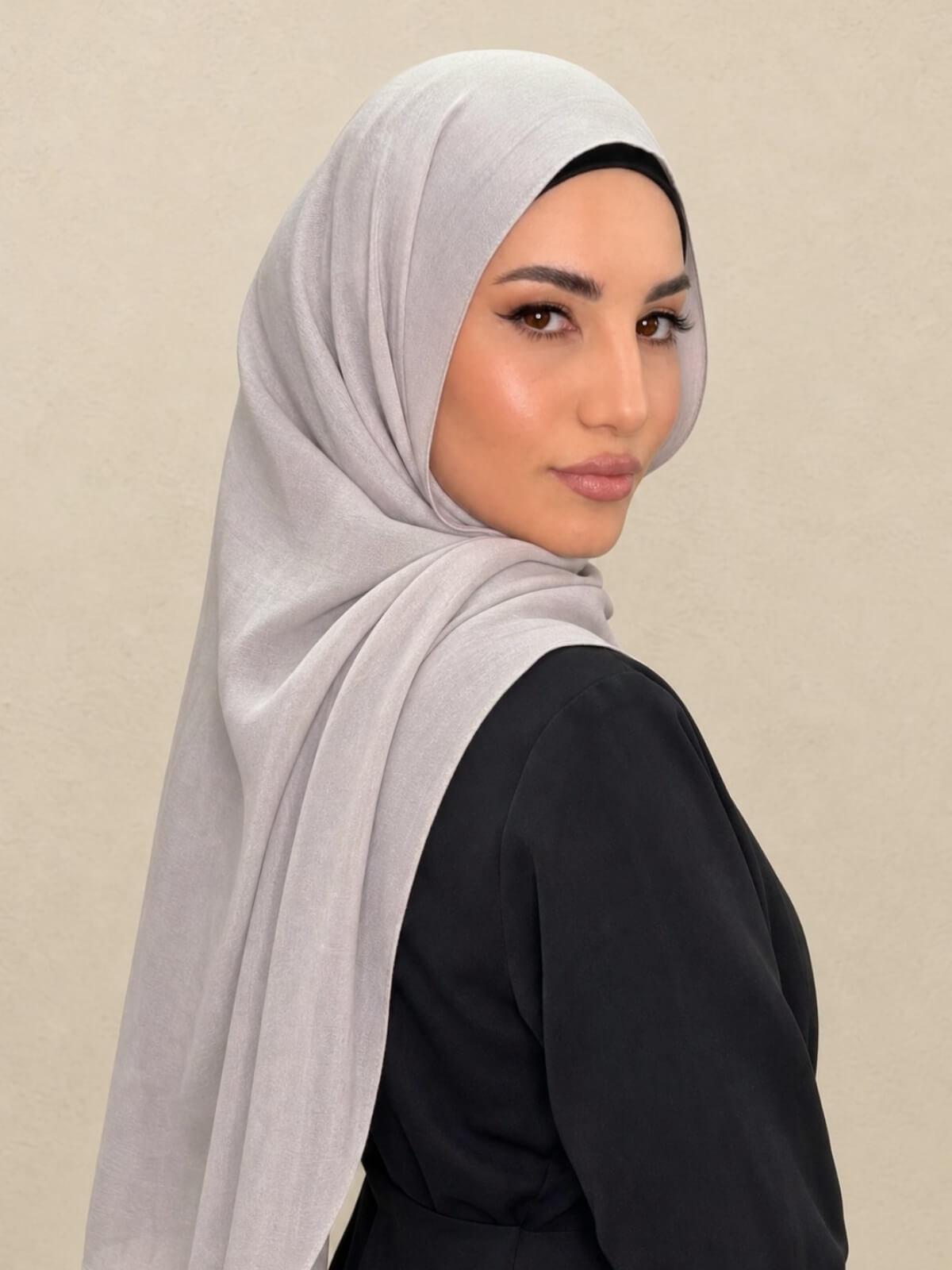 Cotton Modal Hijab-Misty Mink