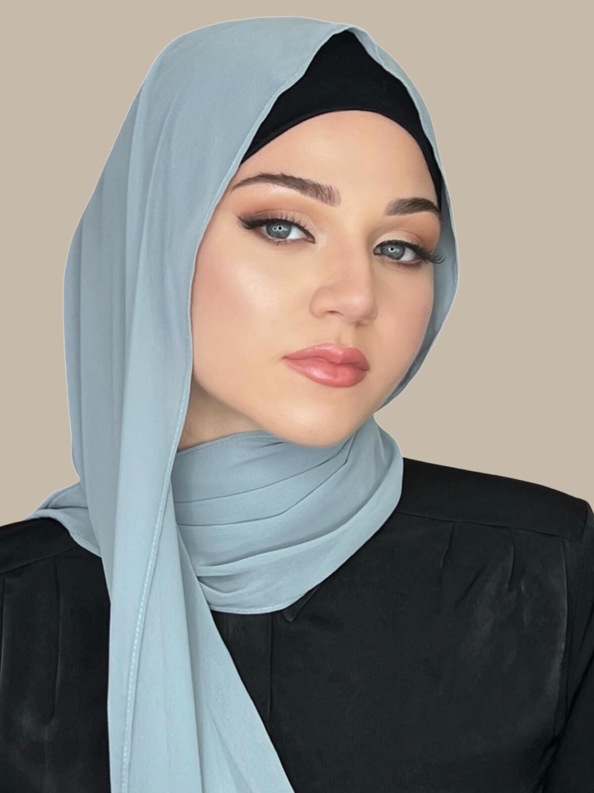 Luxury Chiffon Hijab-Stone Green