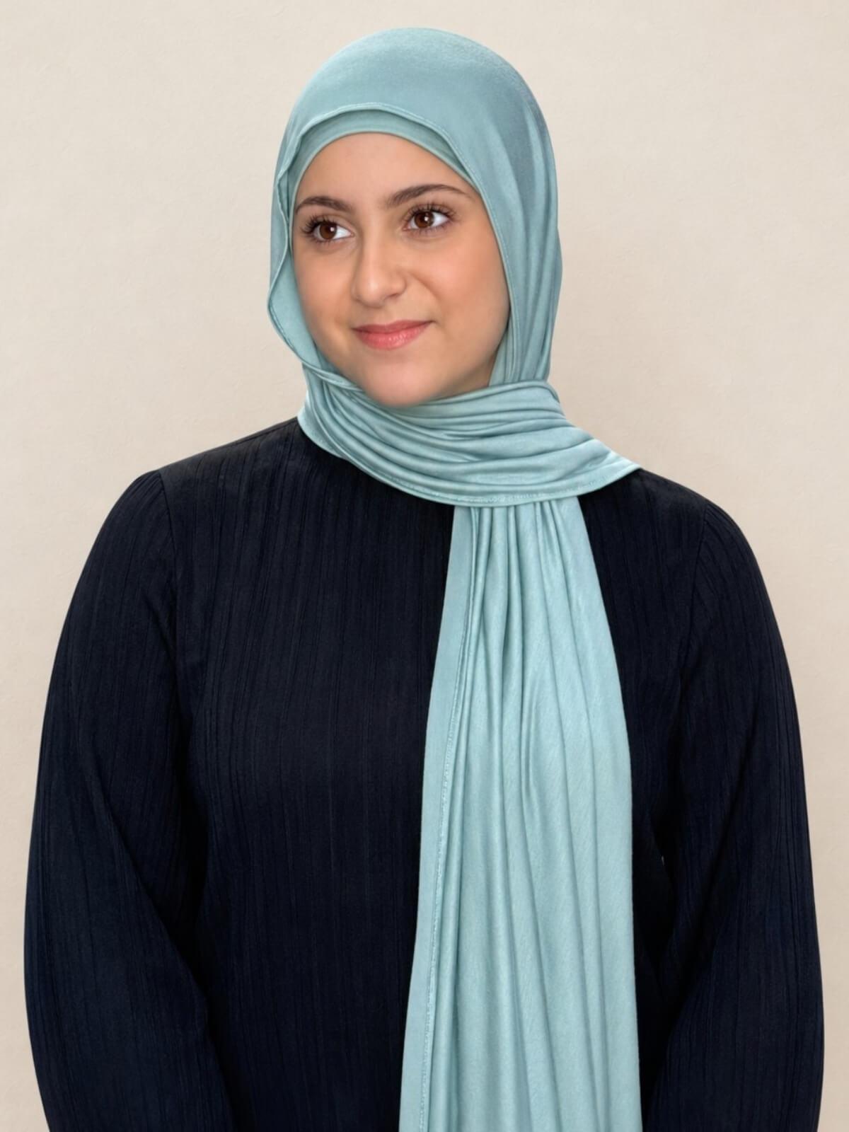 Modish Girl Premium Jersey Hijab-Pale Cyan