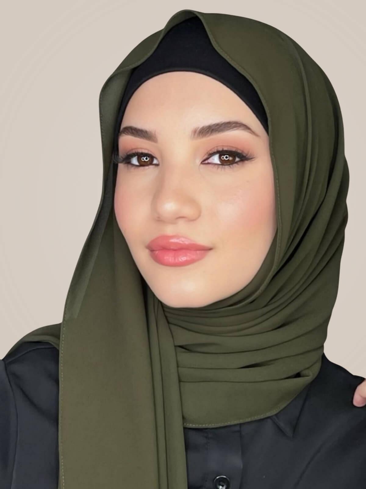 Classic Chiffon Hijab-Uniform Green