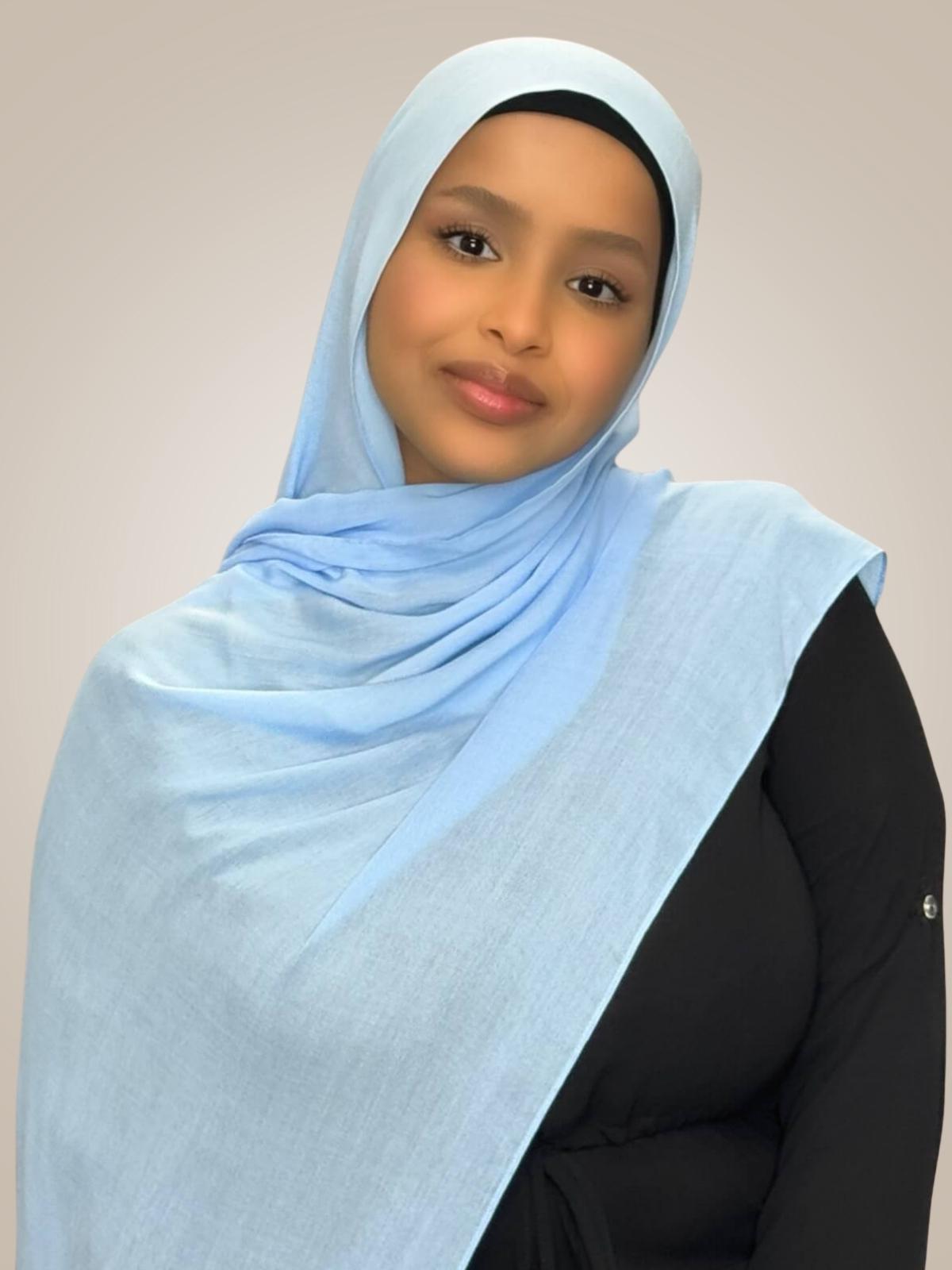 Cotton Modal Hijab-Cinderella Blue