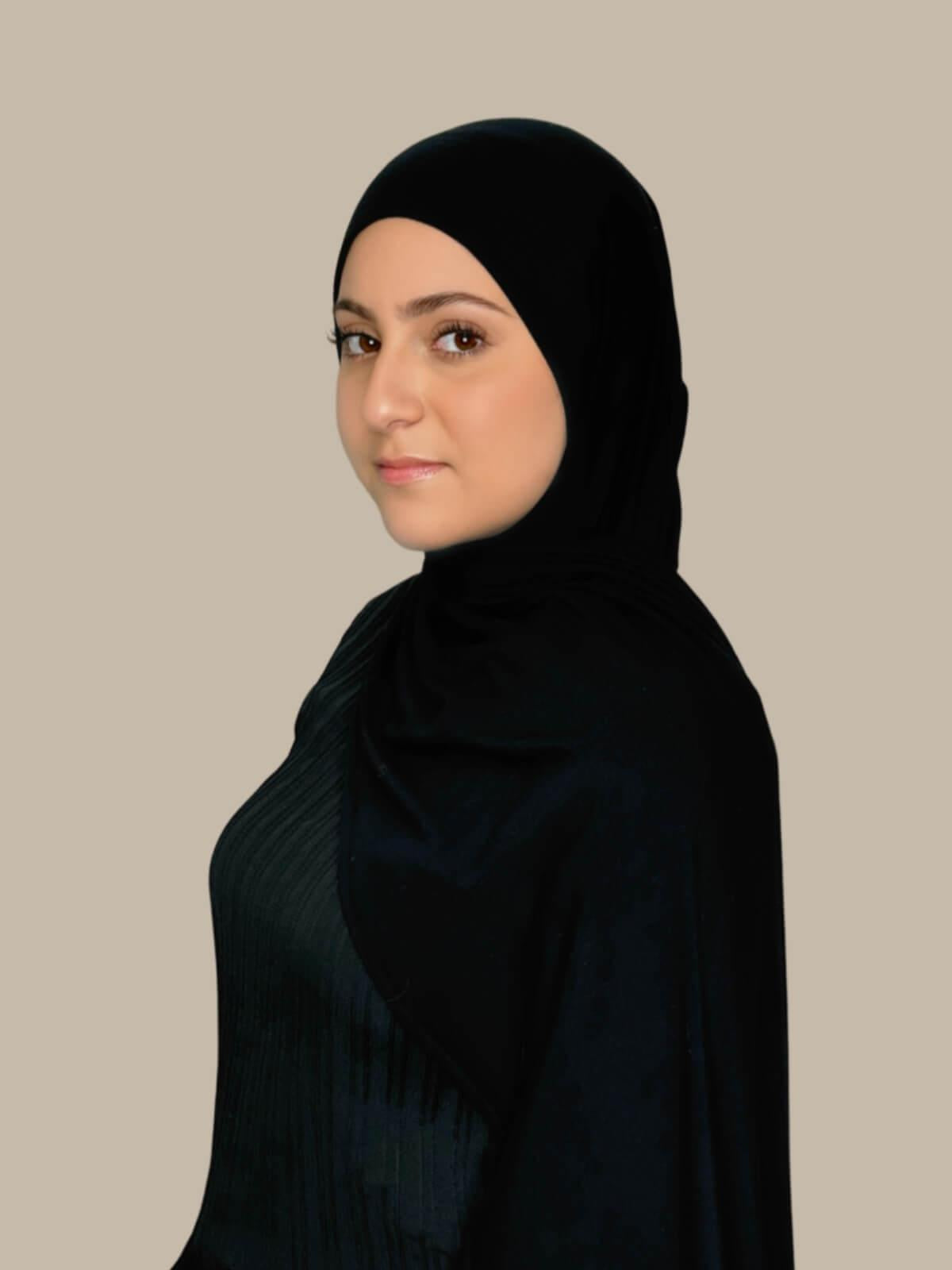 Modish Girl Pre-Sewn Jersey Hijab-Black