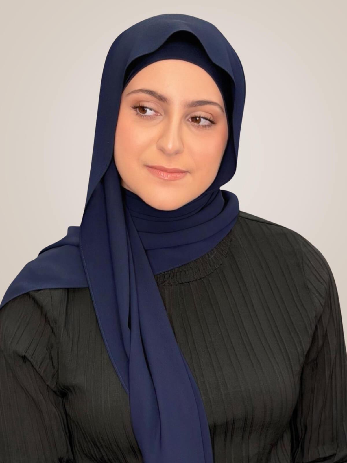 Modish Girl Matching Chiffon Hijab Set-Dark Slate