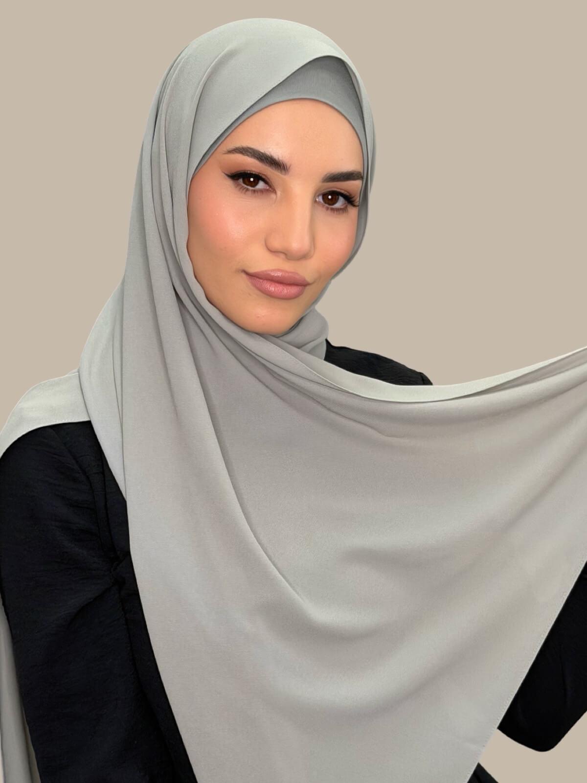 Matching Chiffon Hijab Set-Soft Sage