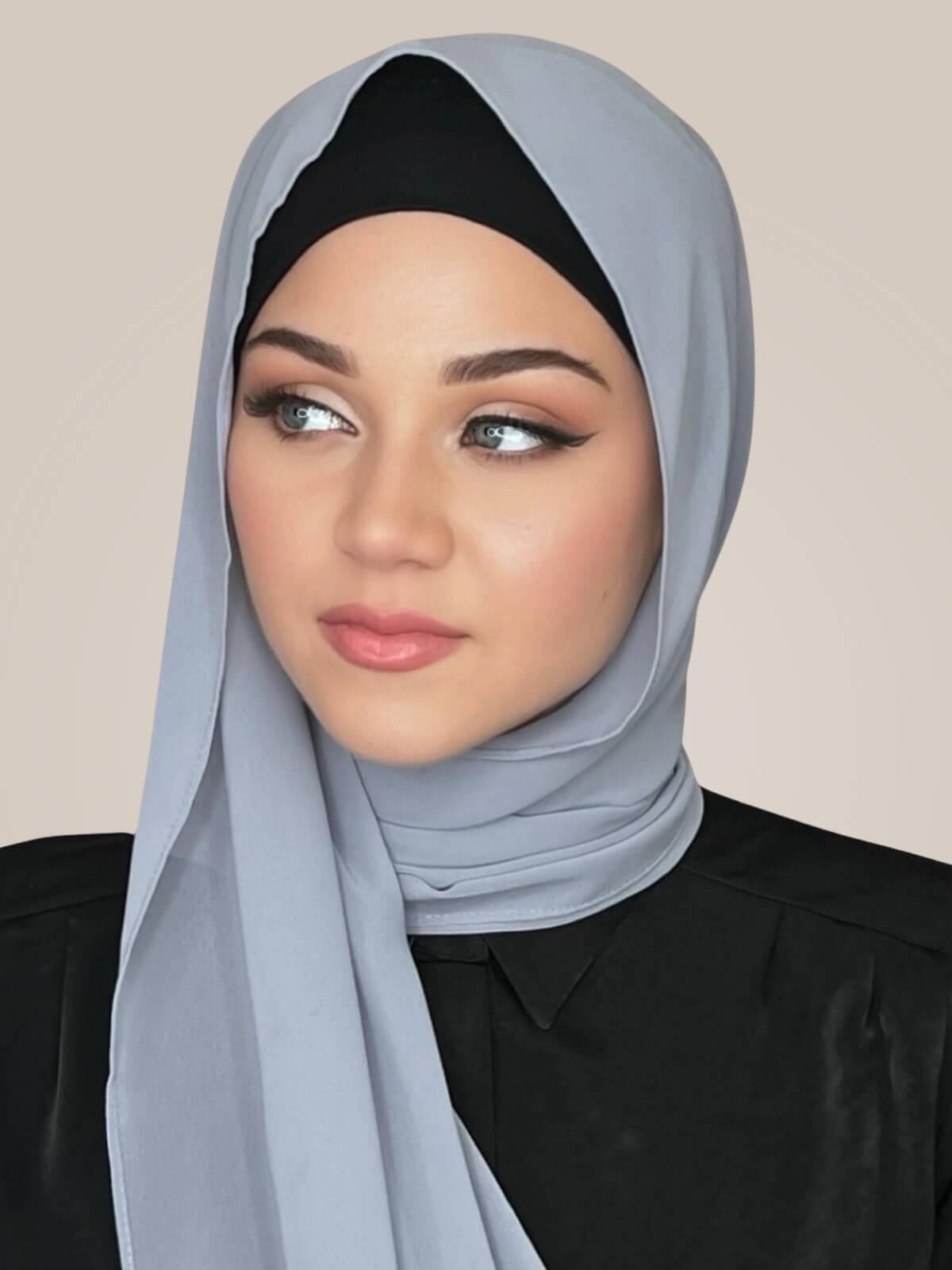Luxury Chiffon Hijab-Smoke Grey