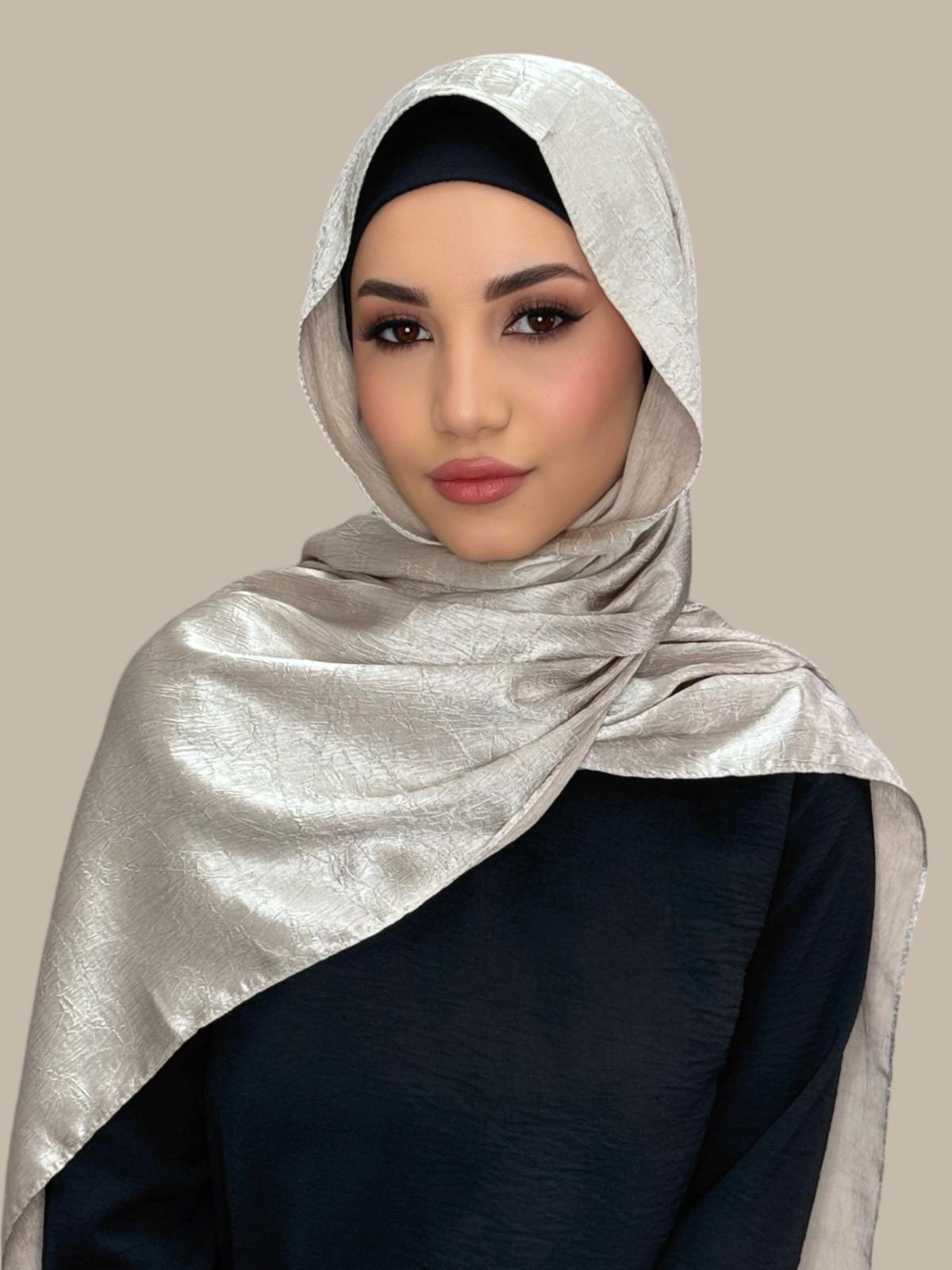 Classic Satin Hijab-Champagne