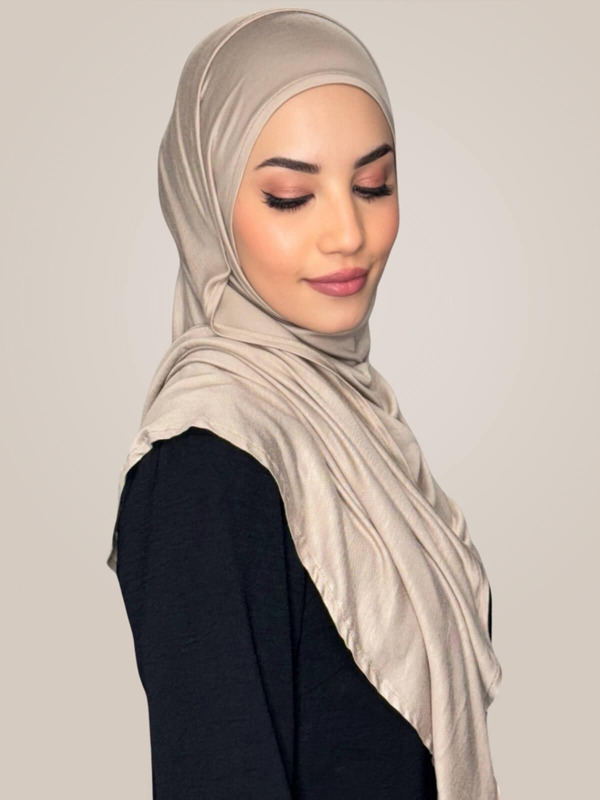 Pre-Sewn Jersey Hijab-Vanilla