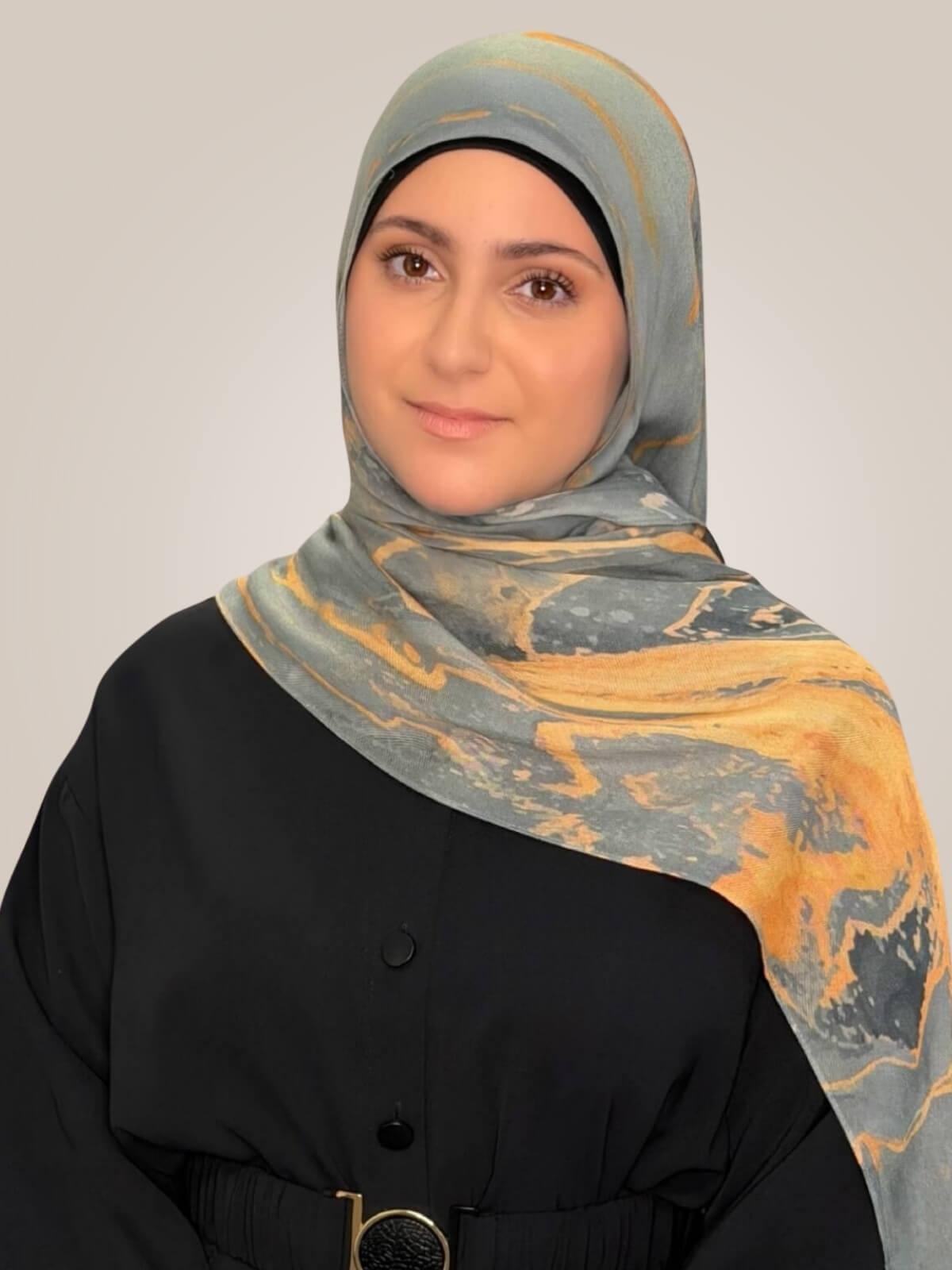 Modish Girl Print Modal Hijab-Vienna Grey