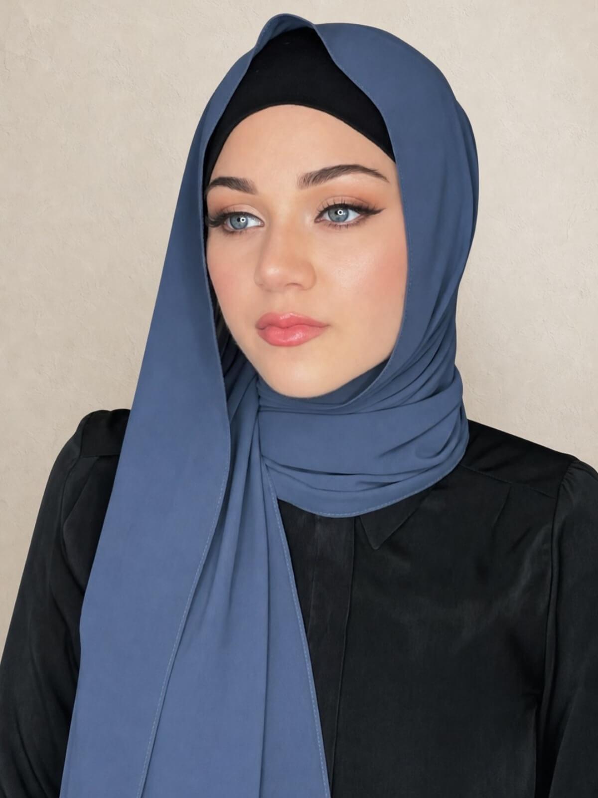 Classic Chiffon Hijab-Dodger Blue