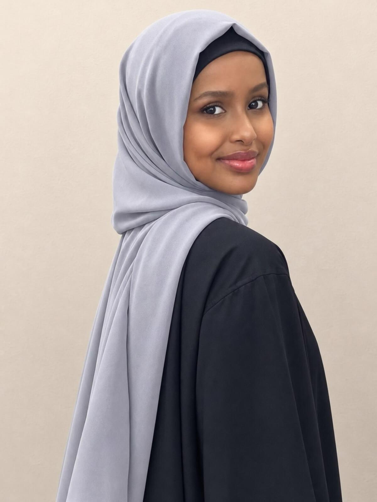 Luxury Chiffon Hijab-Gravity Grey