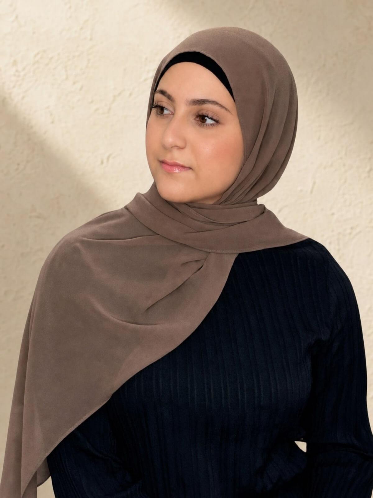Modish Girl Luxury Chiffon Hijab-Chestnut Brown