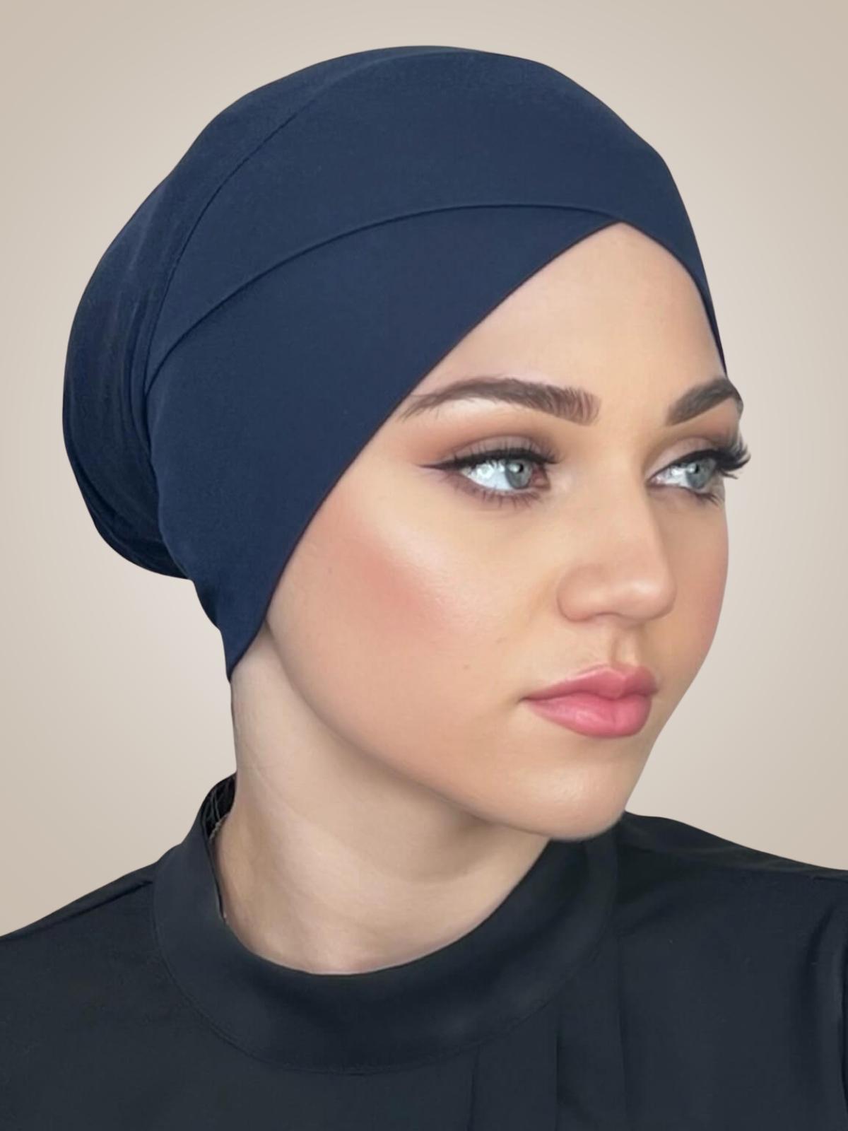 Premium Jersey Cross Front Underscarf-Navy