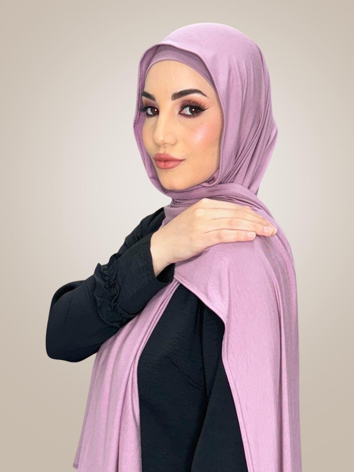 Premium Jersey Hijab-Khaki Rose