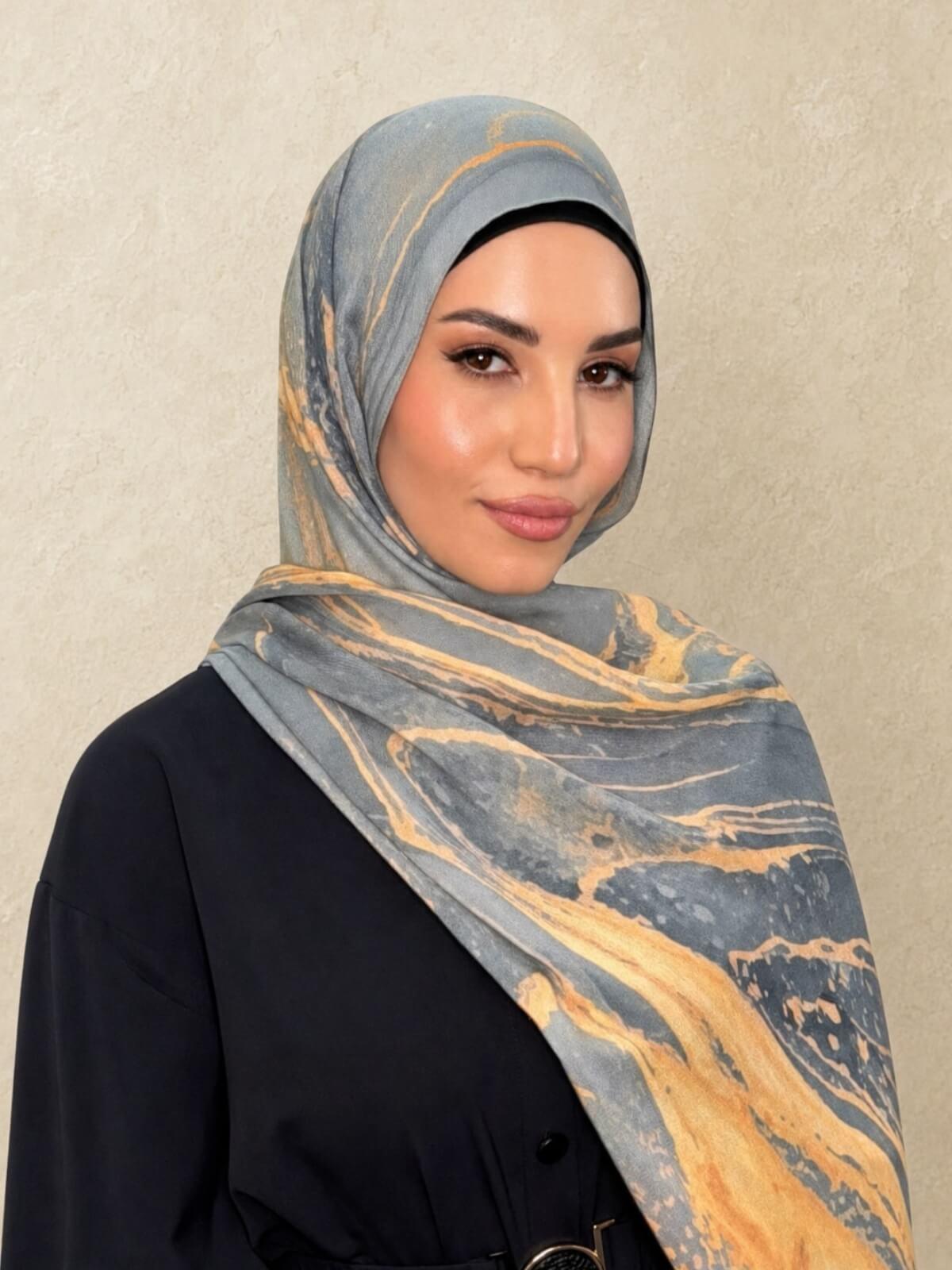 Print Modal Hijab-Vienna Grey
