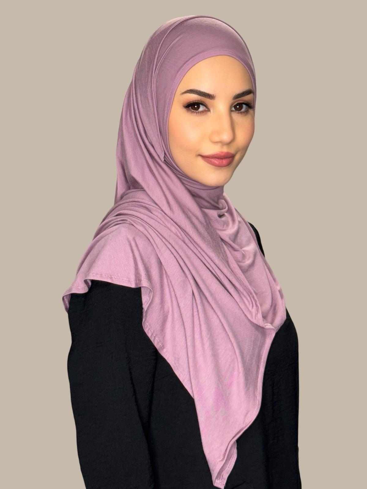 Pre-Sewn Jersey Hijab-Khaki Rose